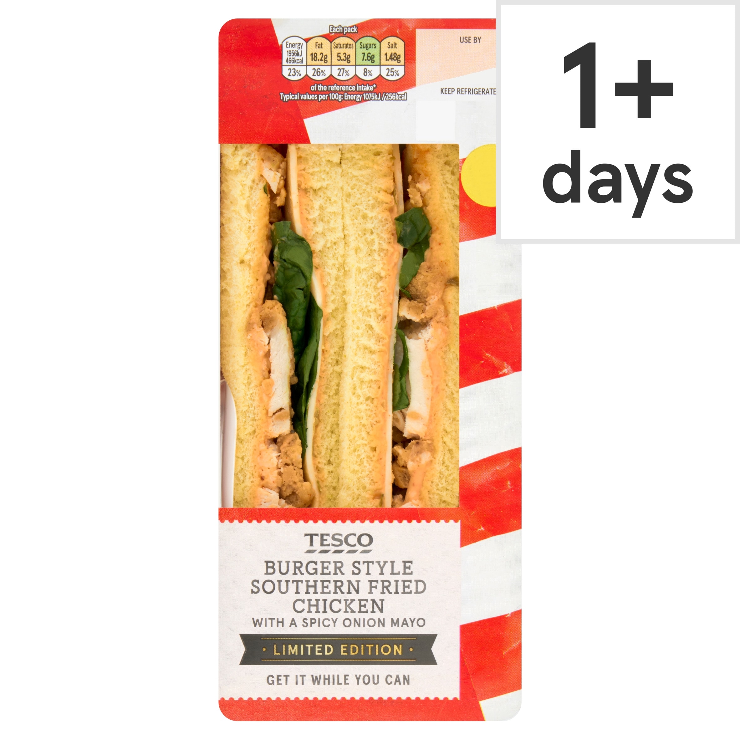 Tesco Burger Style Southern Fried Chicken & Spicy Onion Mayo Sandwich