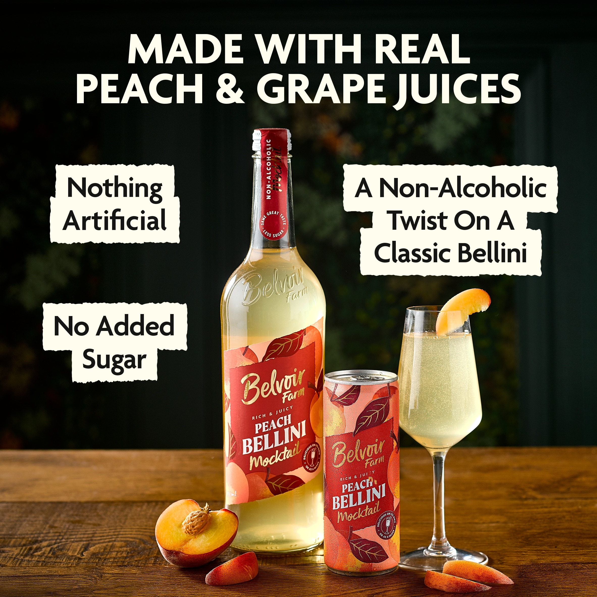 Belvoir Farm Non-Alcoholic Peach Bellini 250ml thumbnail 2