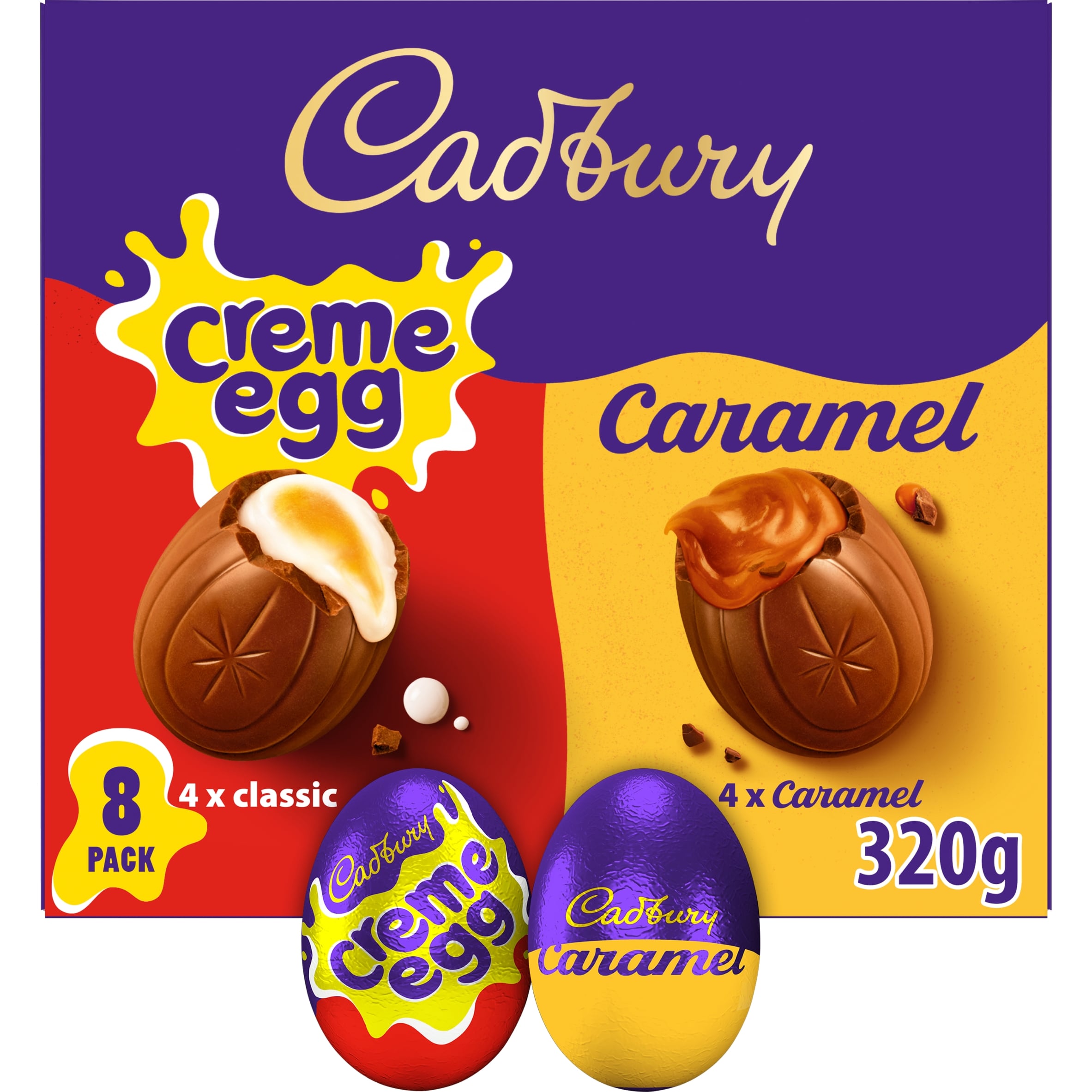 Cadbury Creme Egg and Caramel Mixed Multipack 8pack 320g