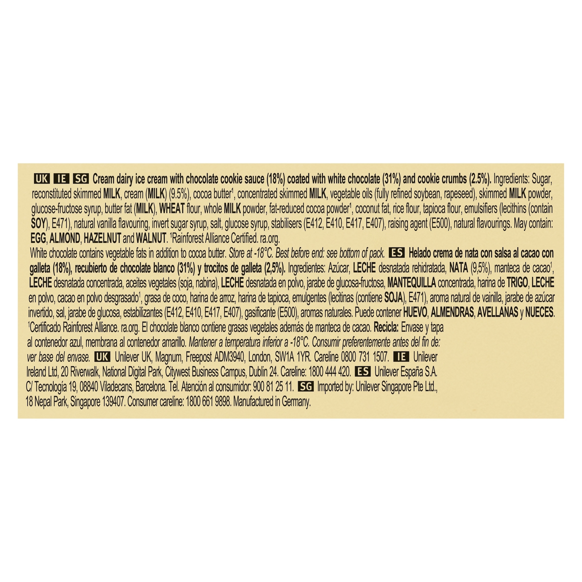 Magnum Bonbon White Chocolate & Cookies Ice Cream Frozen Snack 204ml thumbnail 3