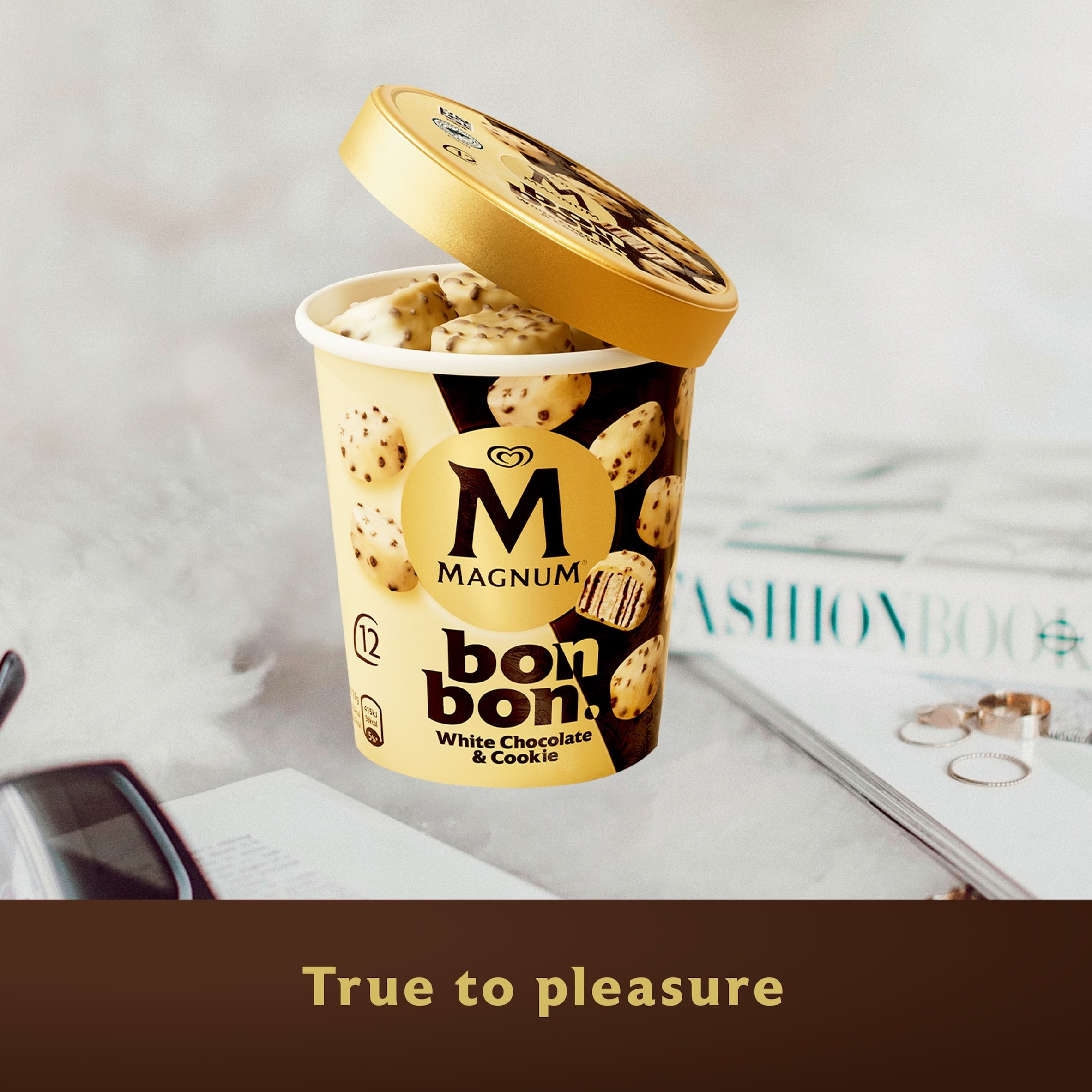 Magnum Bonbon White Chocolate & Cookies Ice Cream Frozen Snack 204ml thumbnail 4
