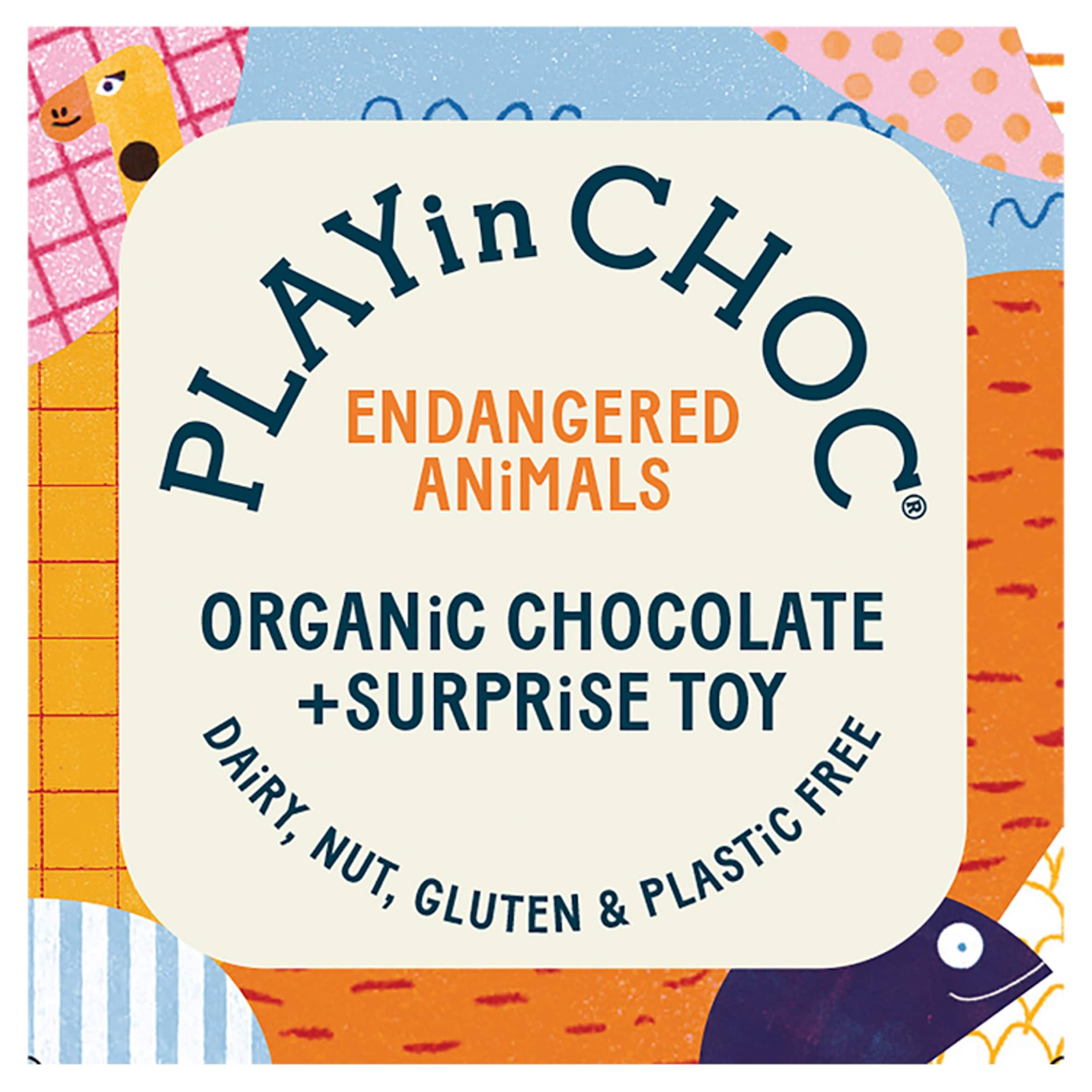 PLAYin CHOC Endangered Animals Organic Chocolate + Surprise Toy