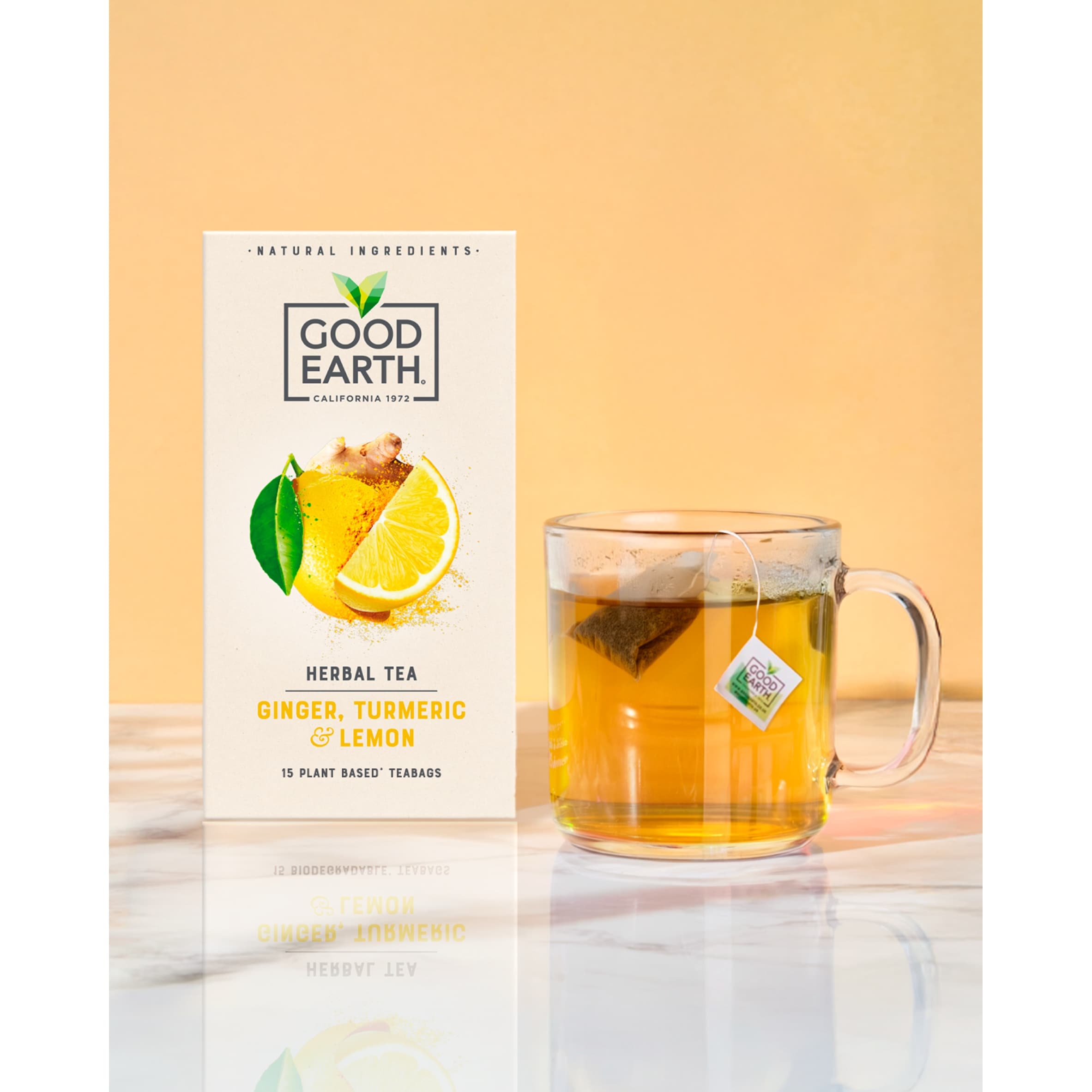 Good Earth Herbal Tea Lemon, Ginger & Turmeric 15 Tea Bags 42g thumbnail 4