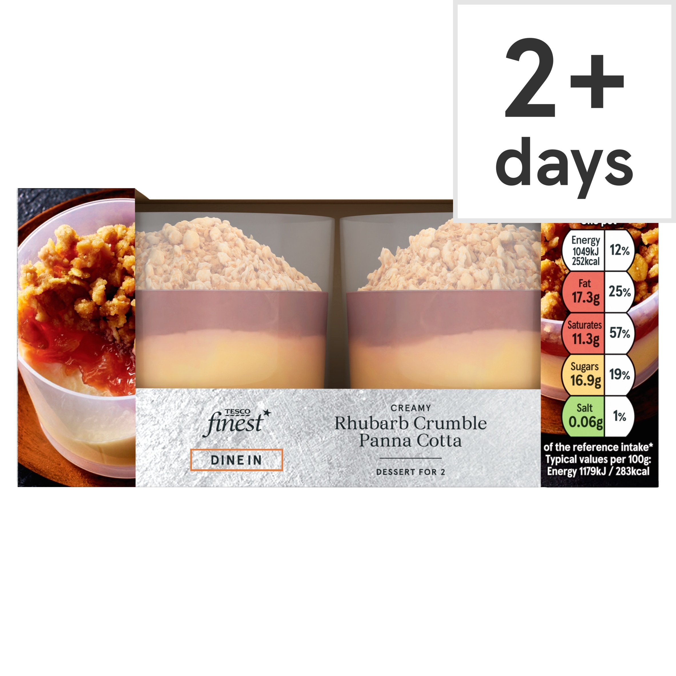 Tesco Finest Rhubarb Crumble Panna Cotta 2 x 89g