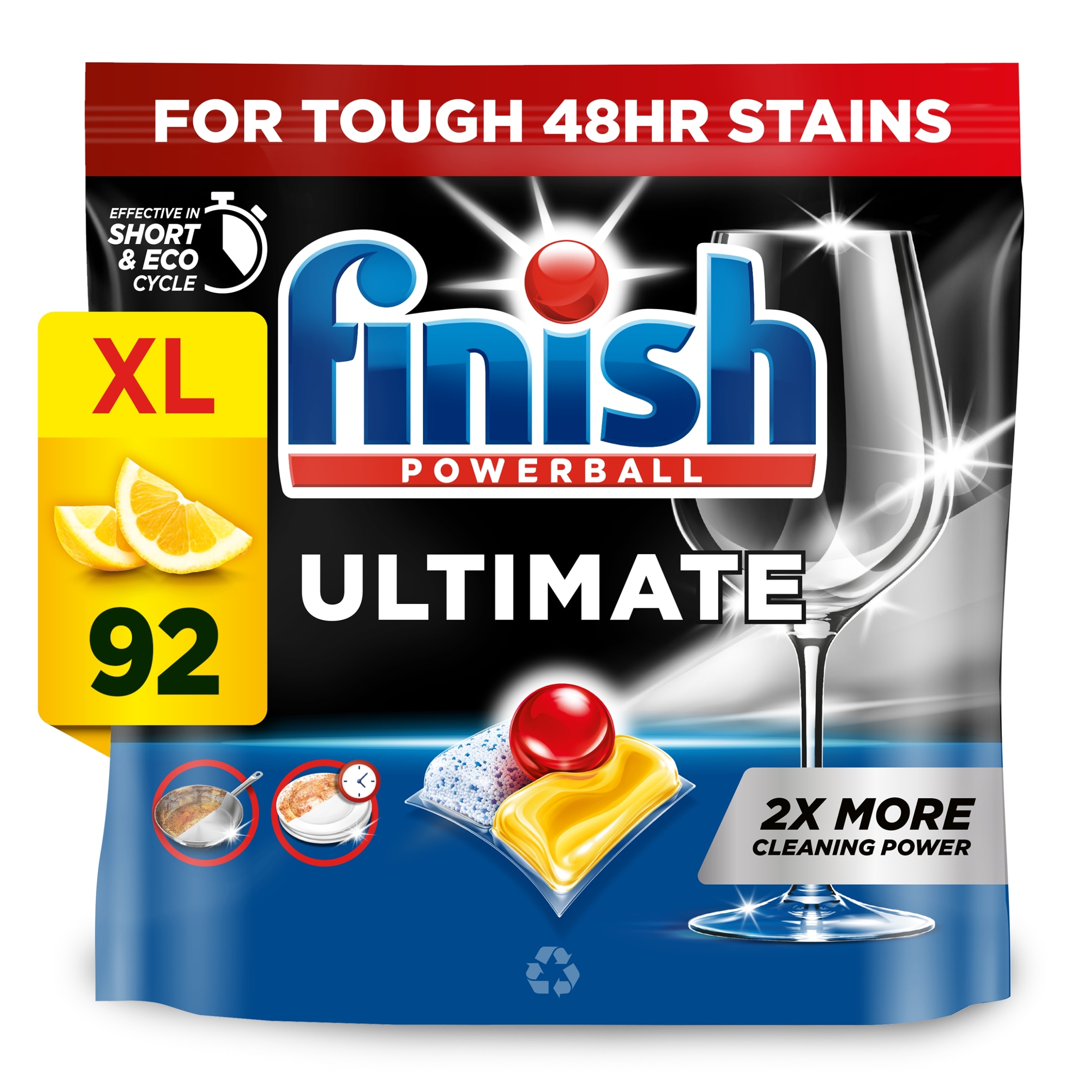 Finish Ultimate Deep Clean & Shine Dishwasher Tablets Lemon - 92 Tabs