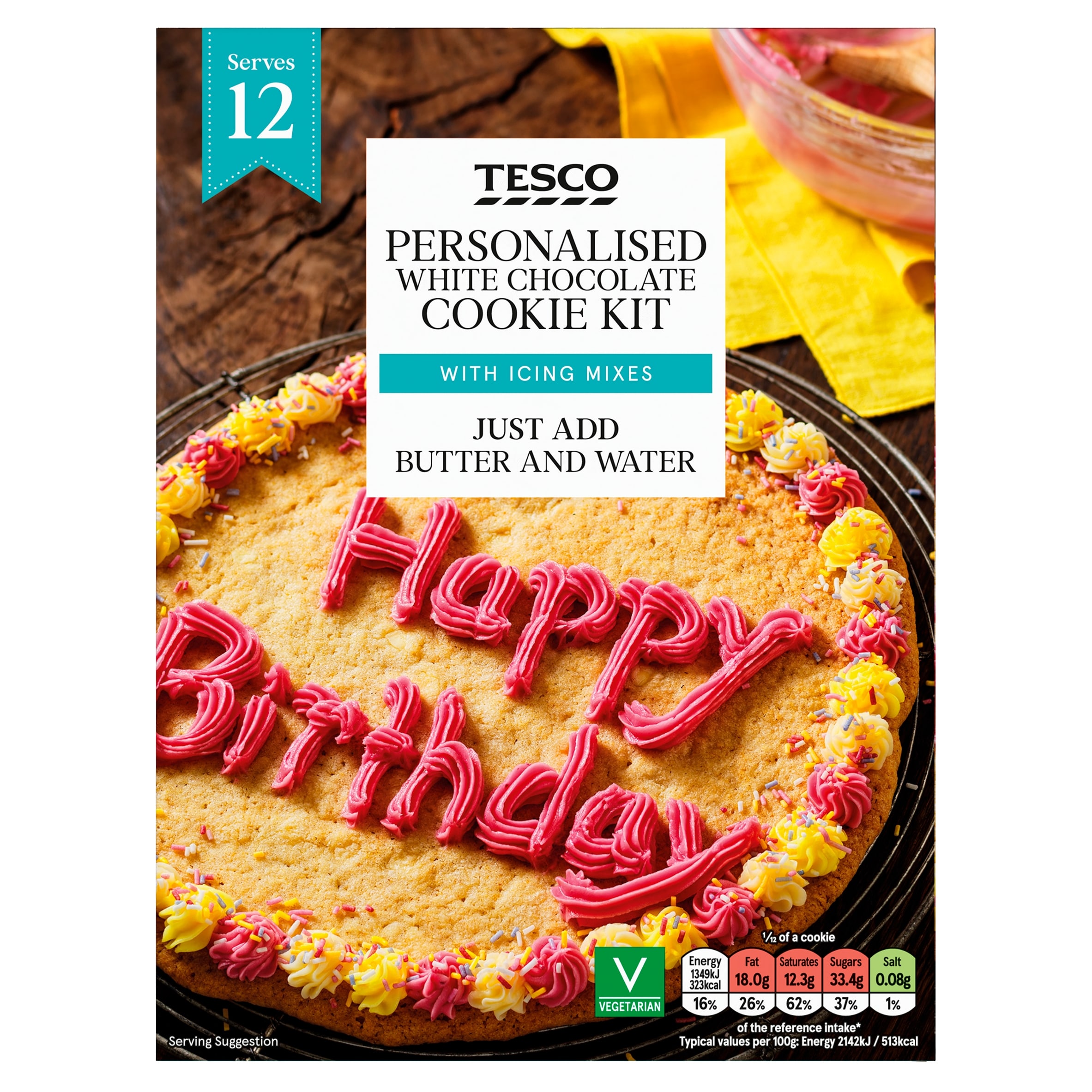 Tesco Personalised White Chocolate Cookie Kit 510g