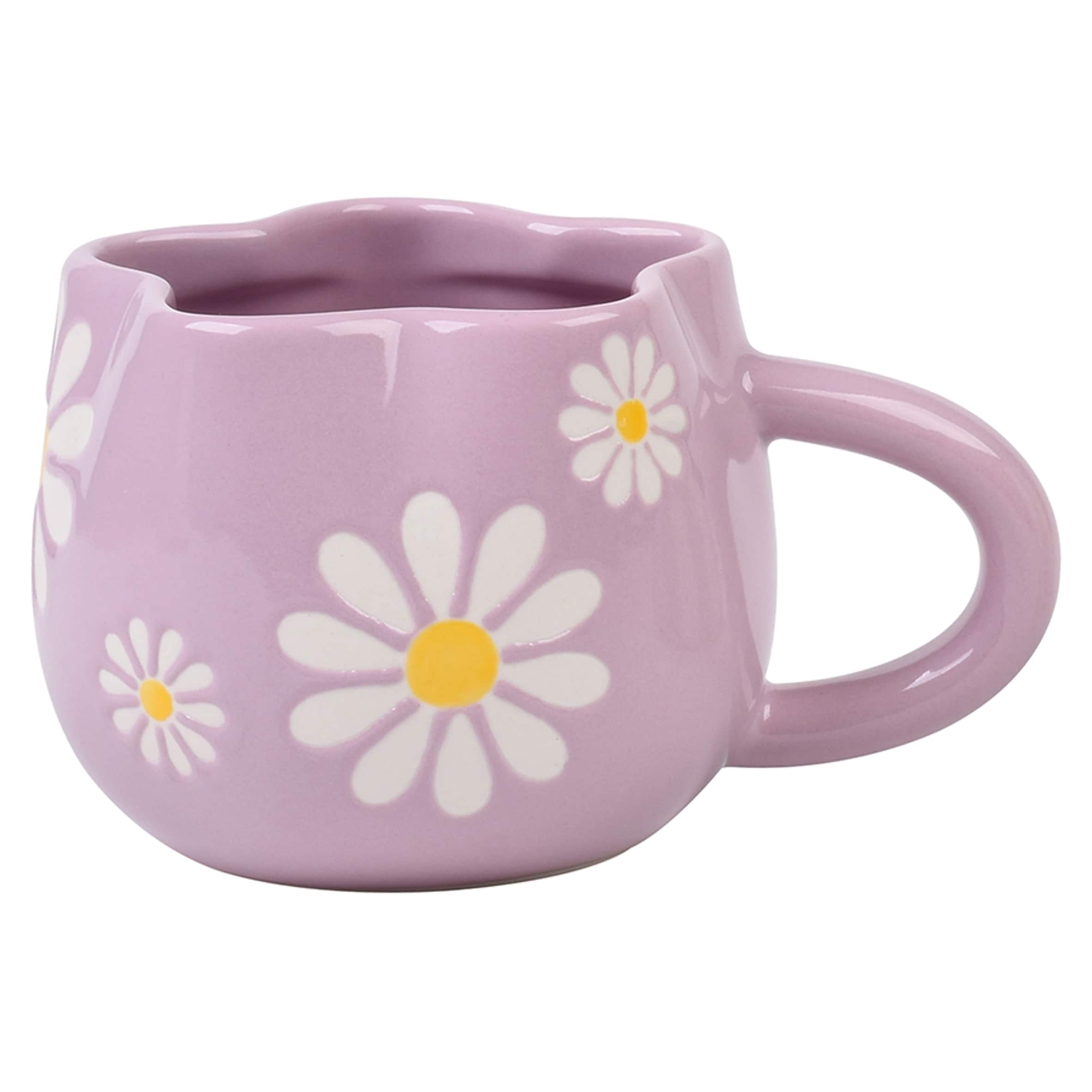 F&F Home Wave Daisy Wax Resist Mug