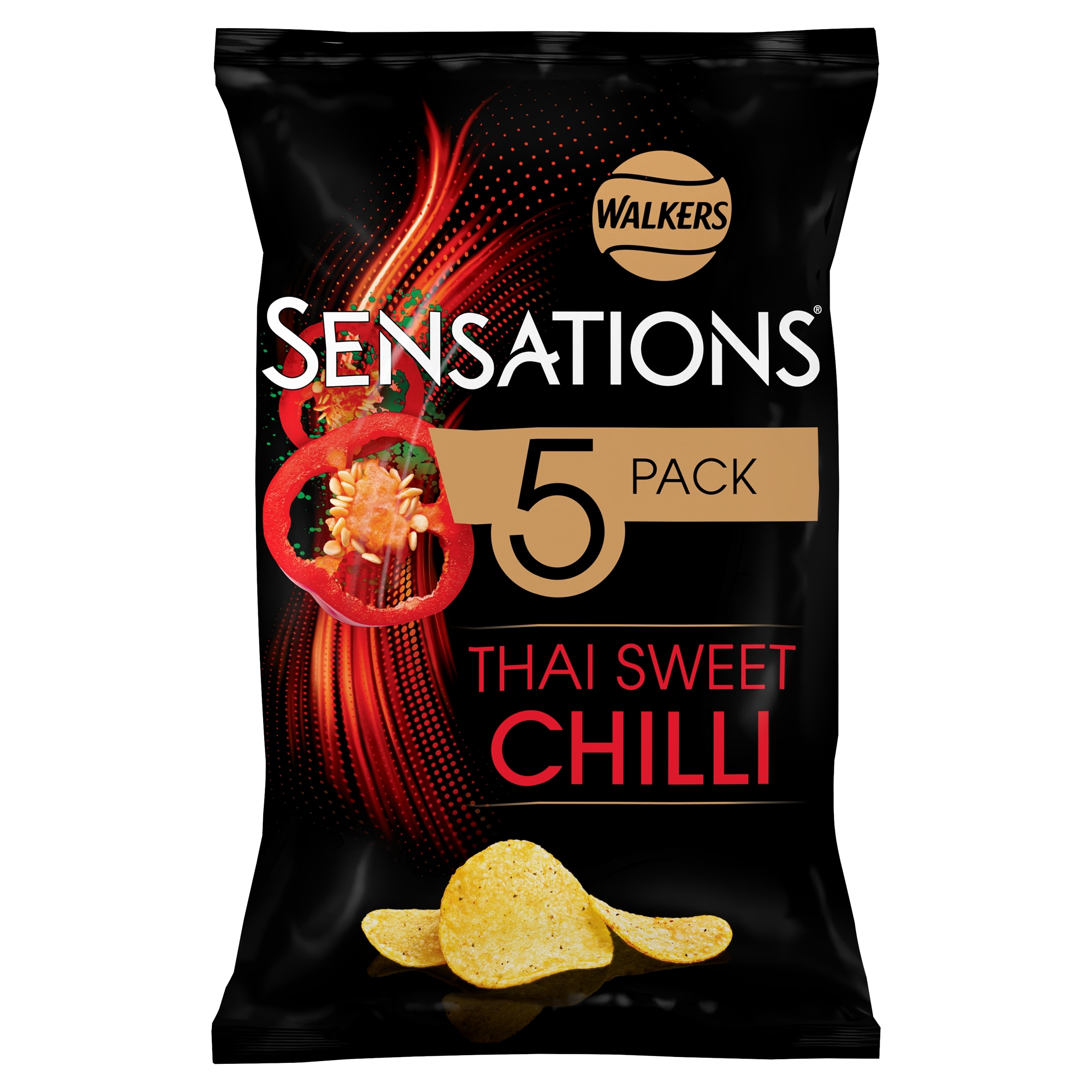 Walkers Sensations Multipack Crisps - Thai Sweet Chilli 5x25g thumbnail 5