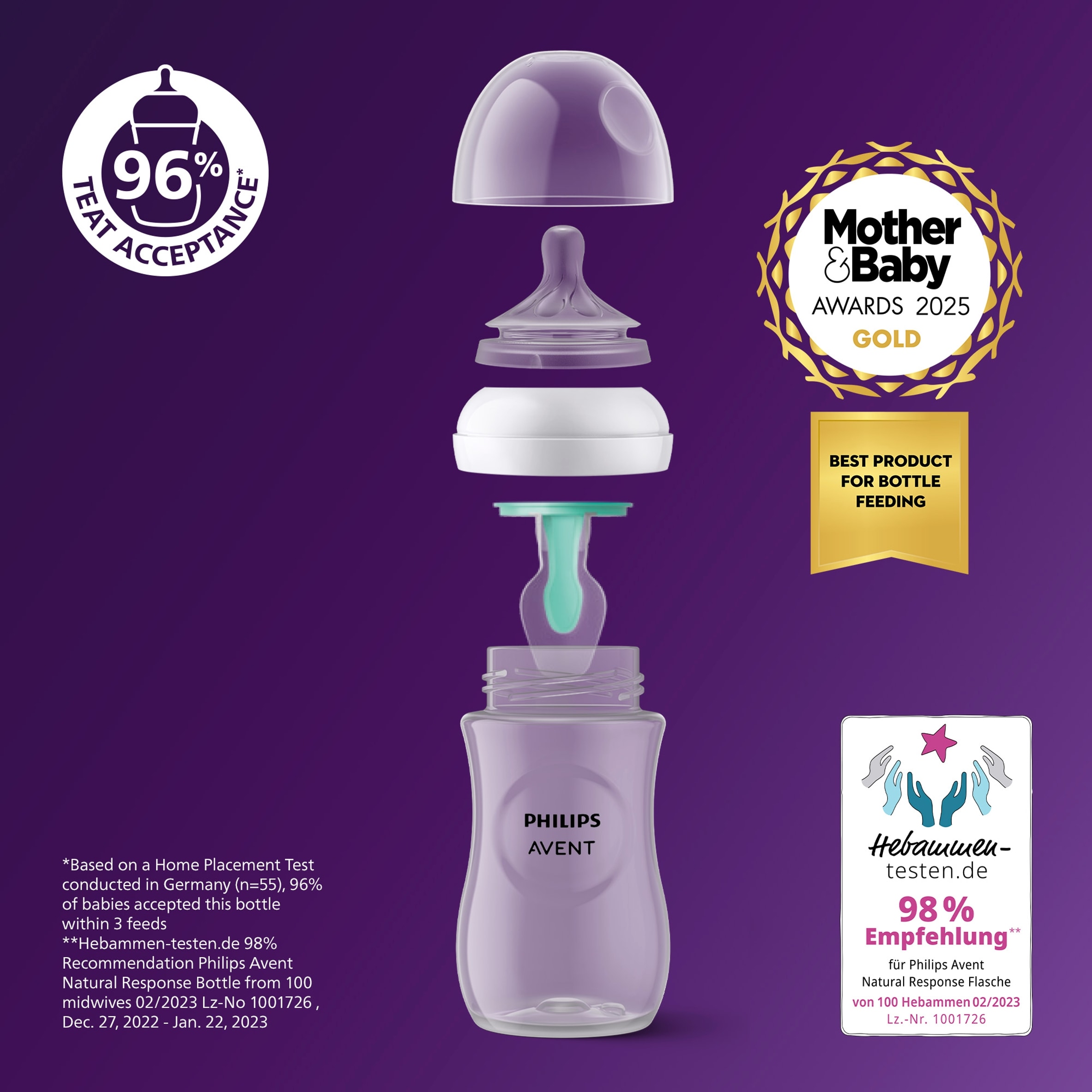 Philips Avent Natural Response Bottle 1m+ AirFree Vent 260ml thumbnail 2