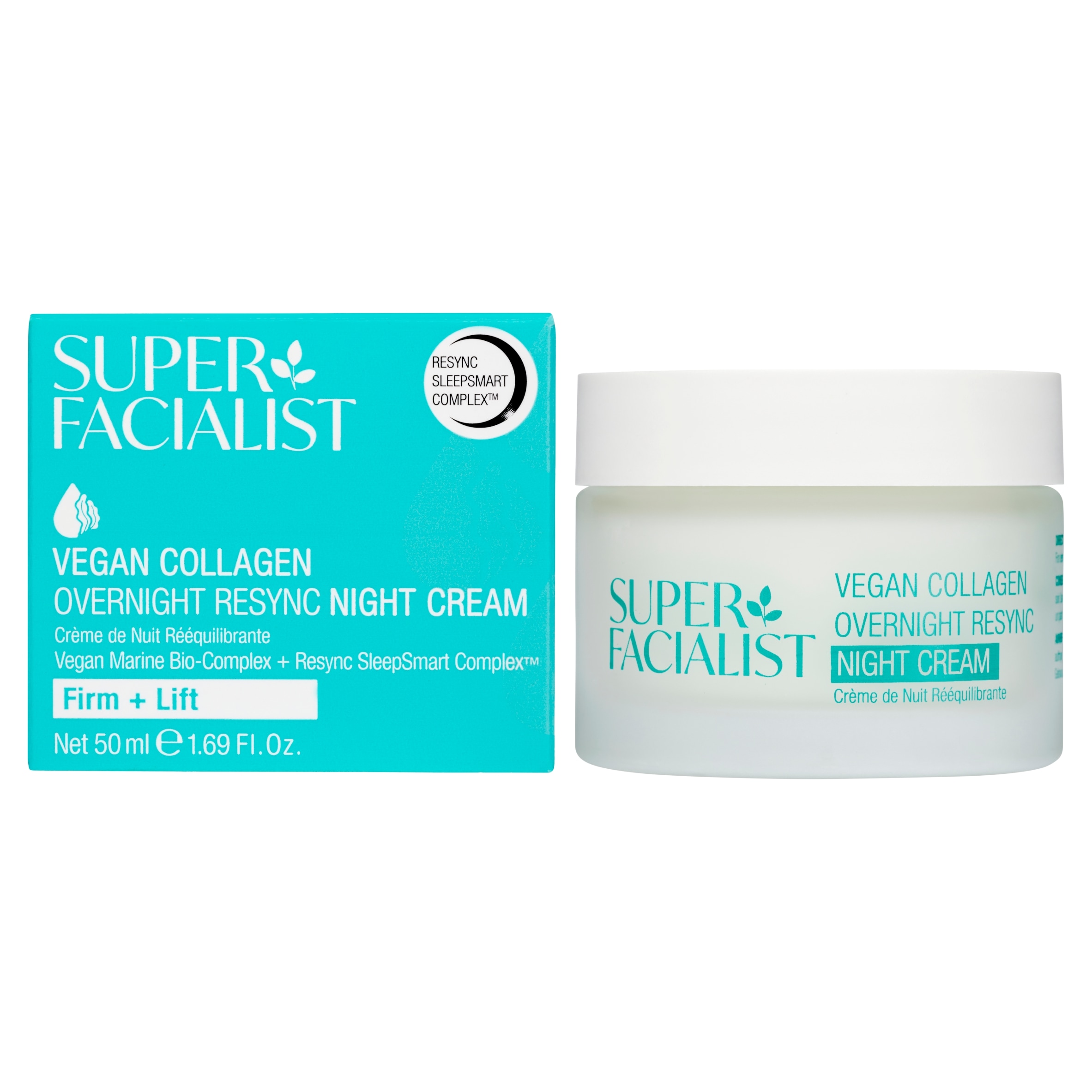 Super Facialist Vegan Collagen Overnight Resync Night Cream 50ml thumbnail 2