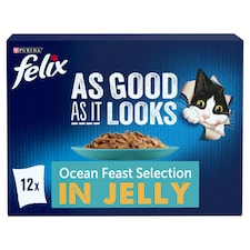 FELIX As Good As it Looks Ocean Feasts in Jelly Wet Cat Food 12x85g