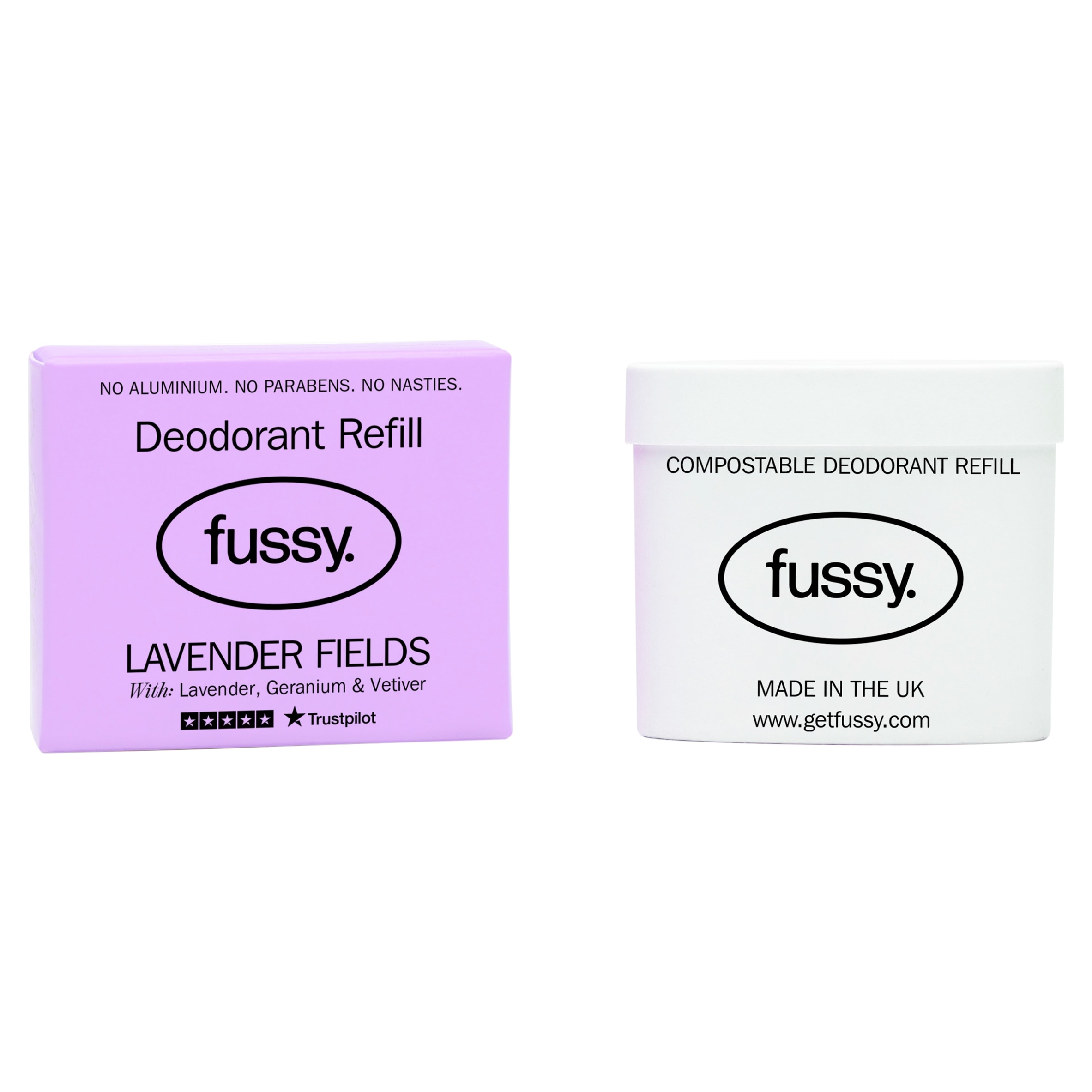 Fussy Natural Deodorant Refill Lavender Fields 40g