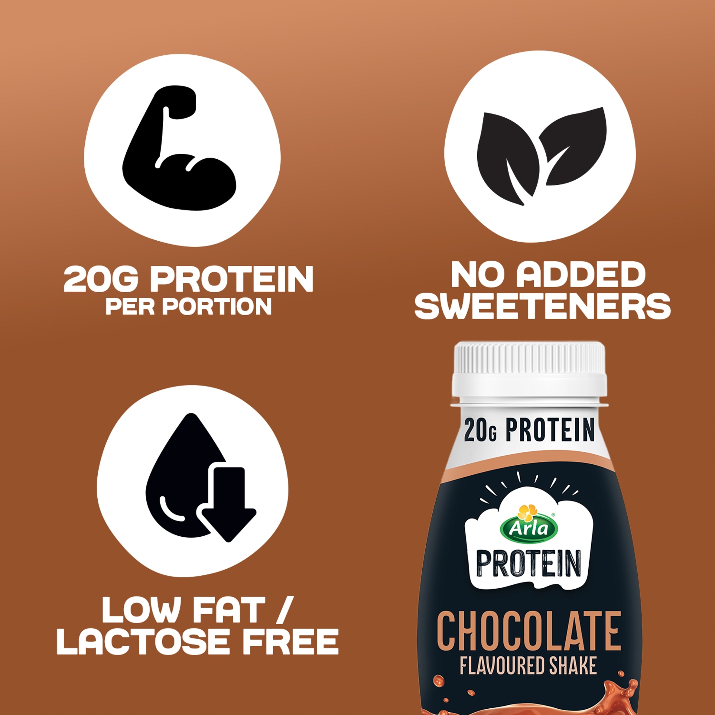 Arla Protein Chocolate Flavoured Milk Shake 250ml thumbnail 3
