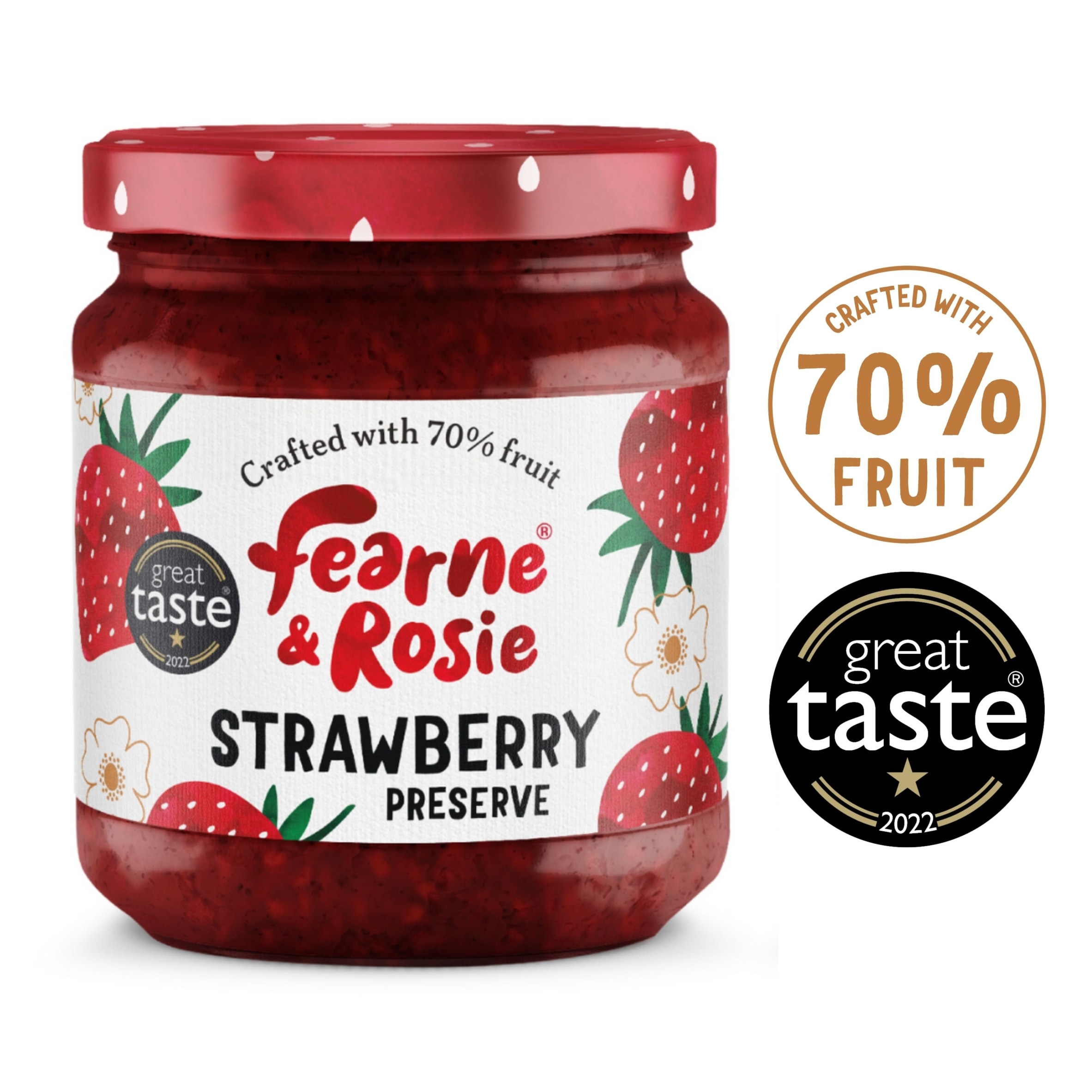Fearne & Rosie Strawberry Jam 70% Fruit
