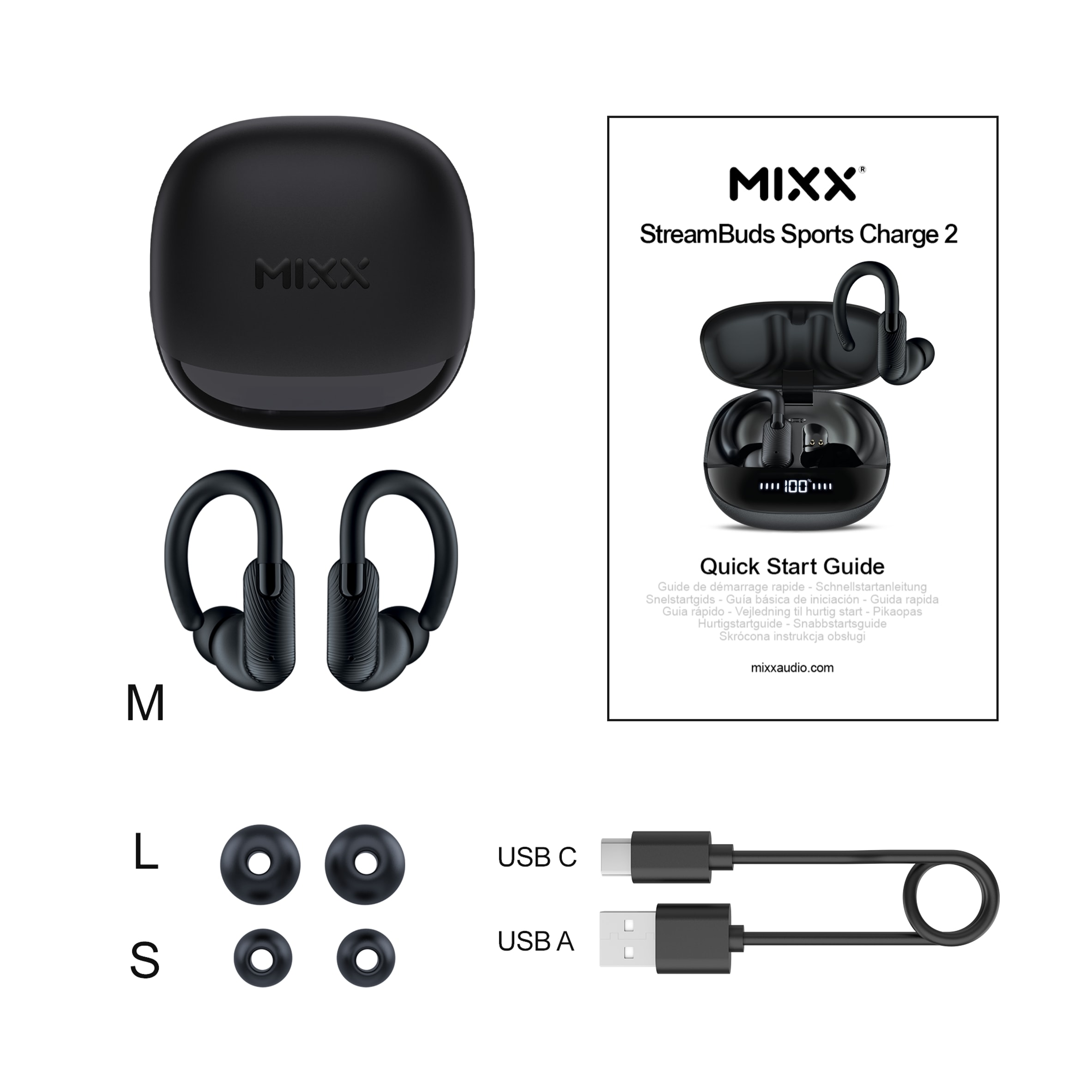 Mixx Streambuds Sports True Wireless Earphones Black thumbnail 3