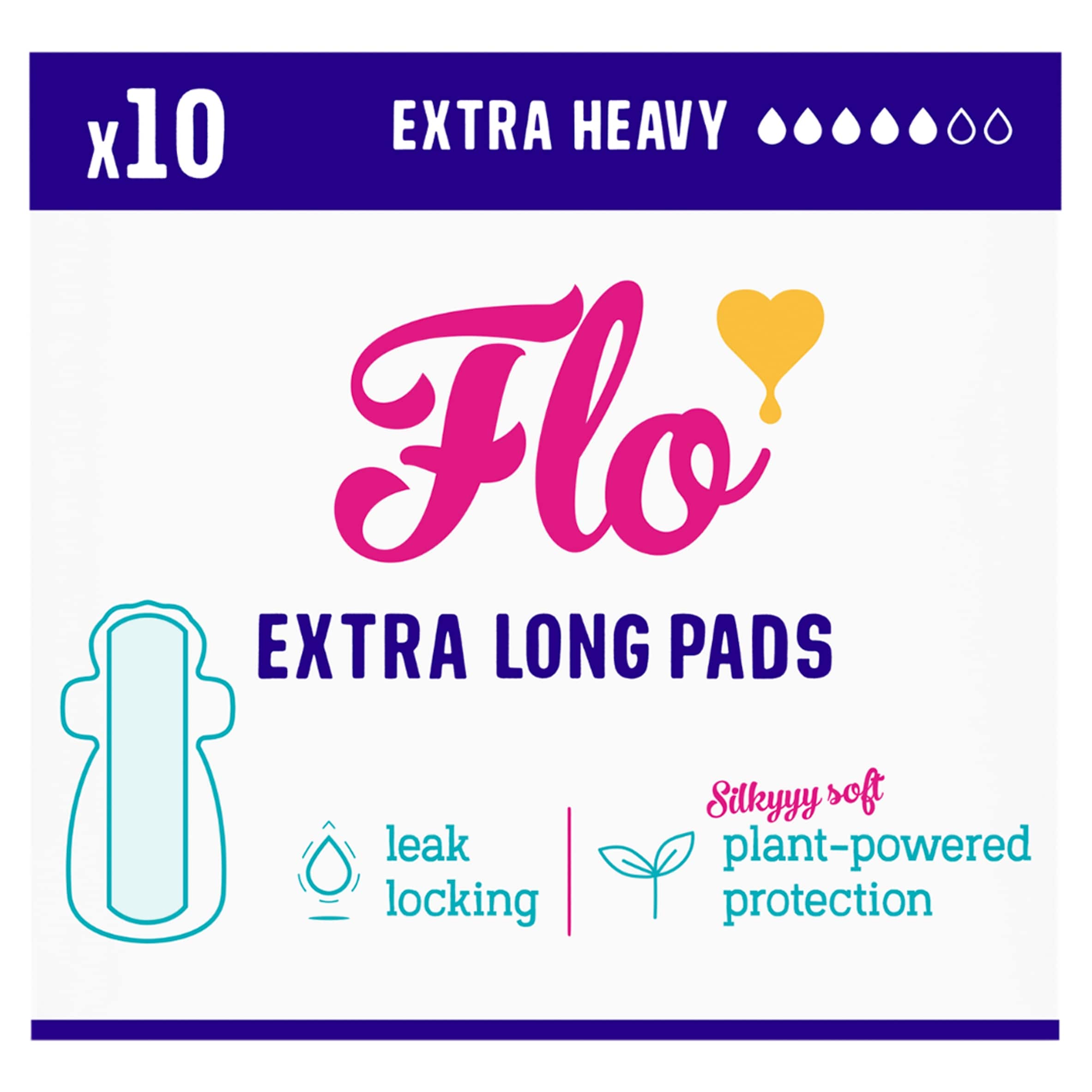 FLO Sanitary Bamboo Pads, Winged & Ultra-Long