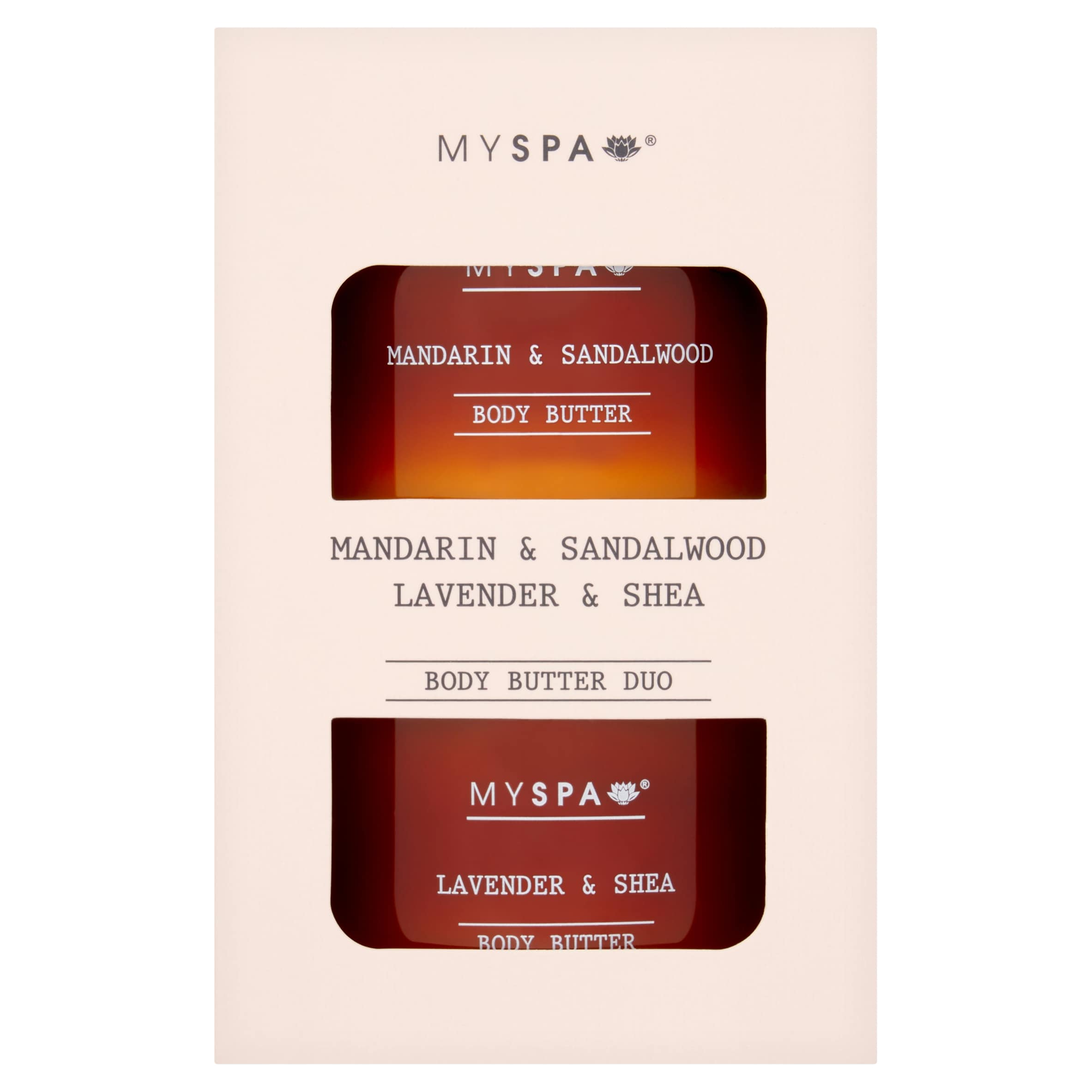 MY SPA BODY BUTTER DUO MANDARIN & SANDALWOOD/ LAVENDER & SHEA 2X250ml