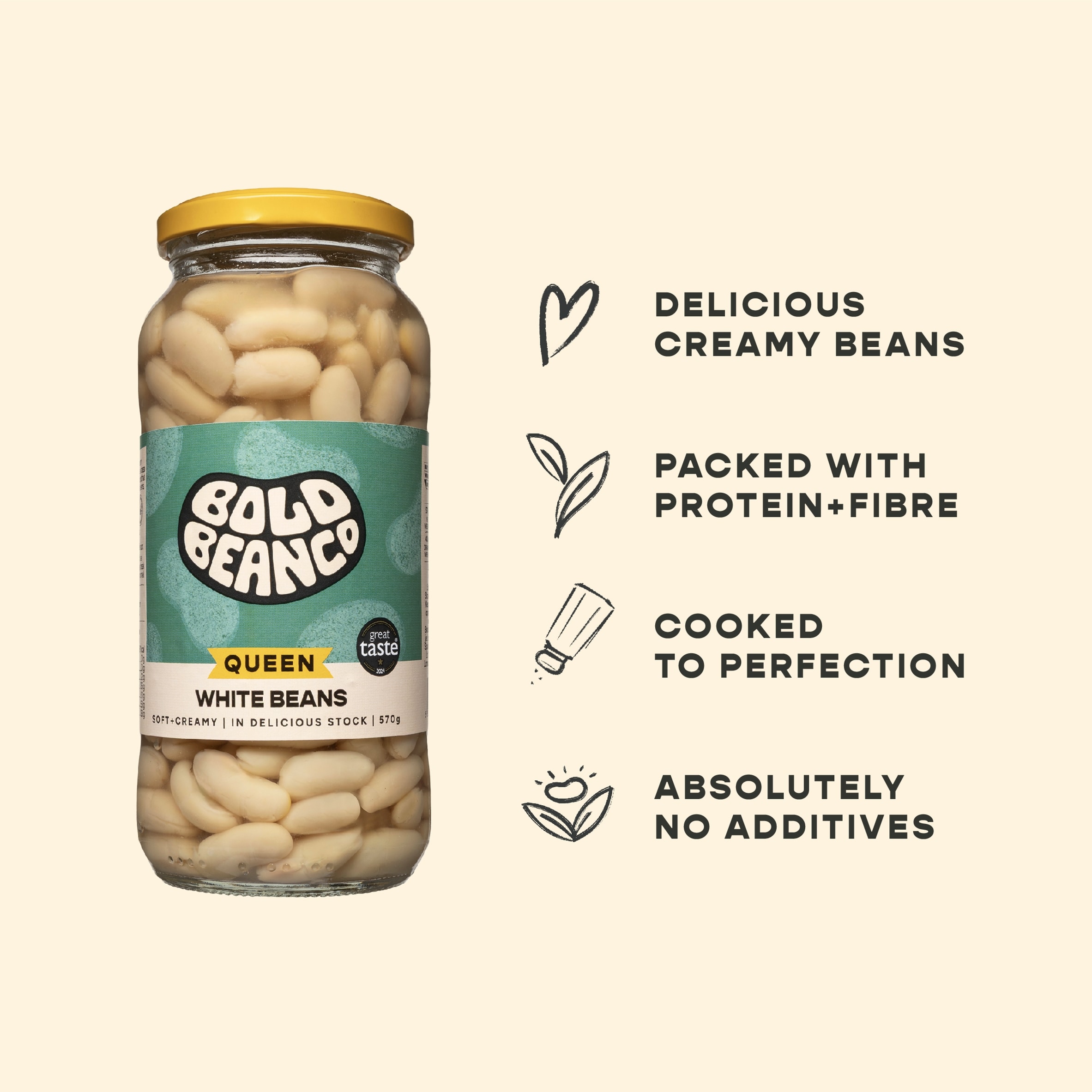 Bold Bean Co Queen Cannellini Beans 570g thumbnail 3