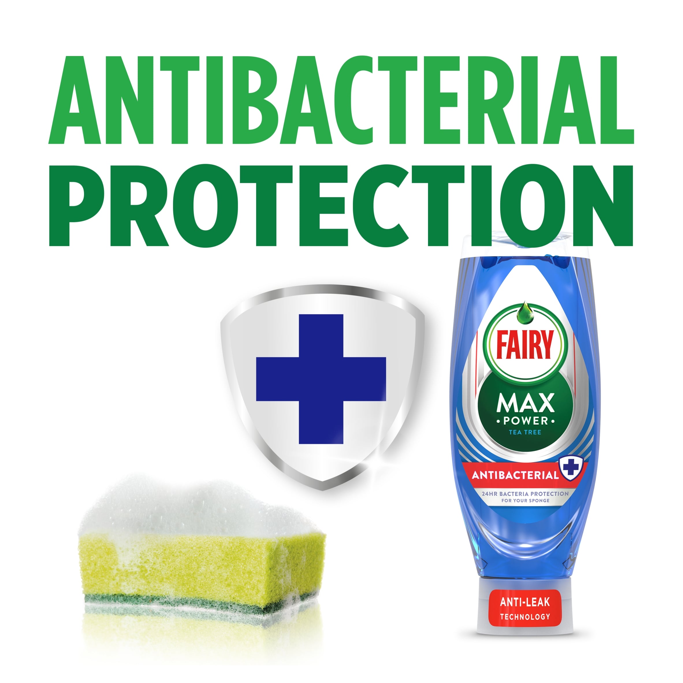 Fairy Max Power Eucalyptus Anti-Bacterial Washing Up Liquid 545ml thumbnail 2