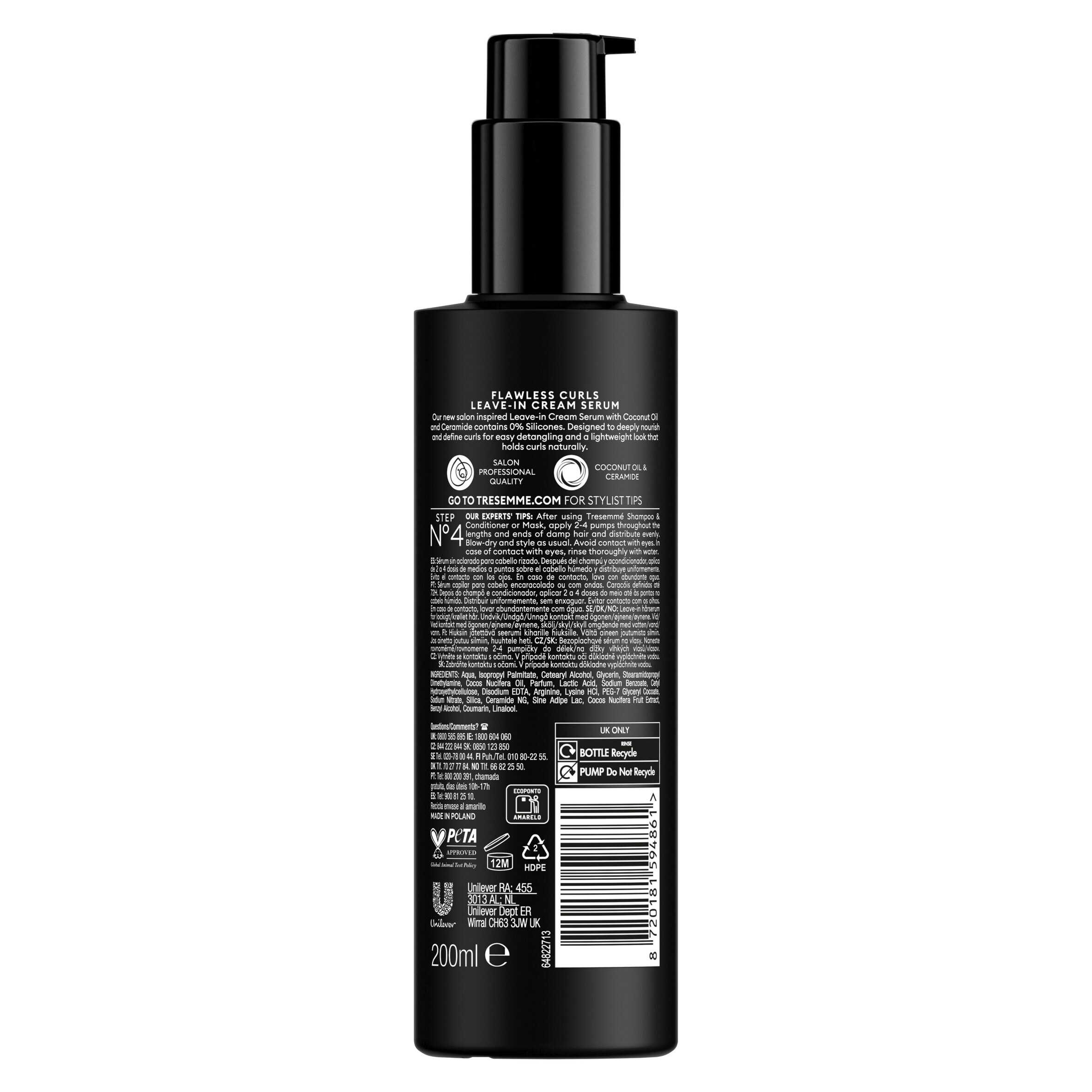 Tresemme Flawless Curls Leave In Cream Serum 200ml thumbnail 2