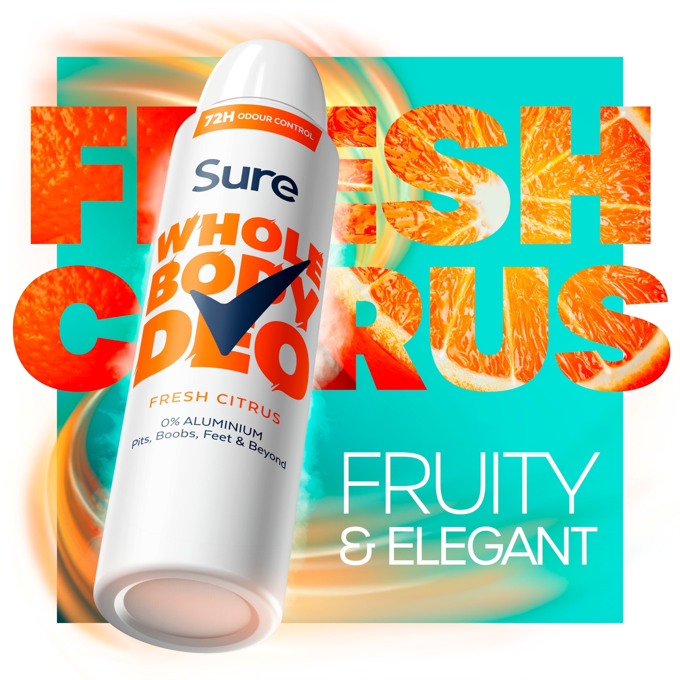 Sure Women Fresh Citrus Whole Body Deodorant Spray 72h Odour Control 150ml thumbnail 2