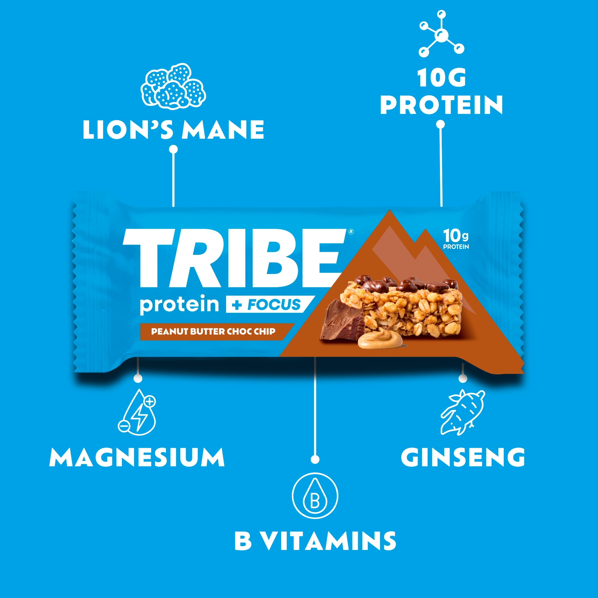 TRIBE Protein & Focus Peanut Butter Chocolate 60g thumbnail 4