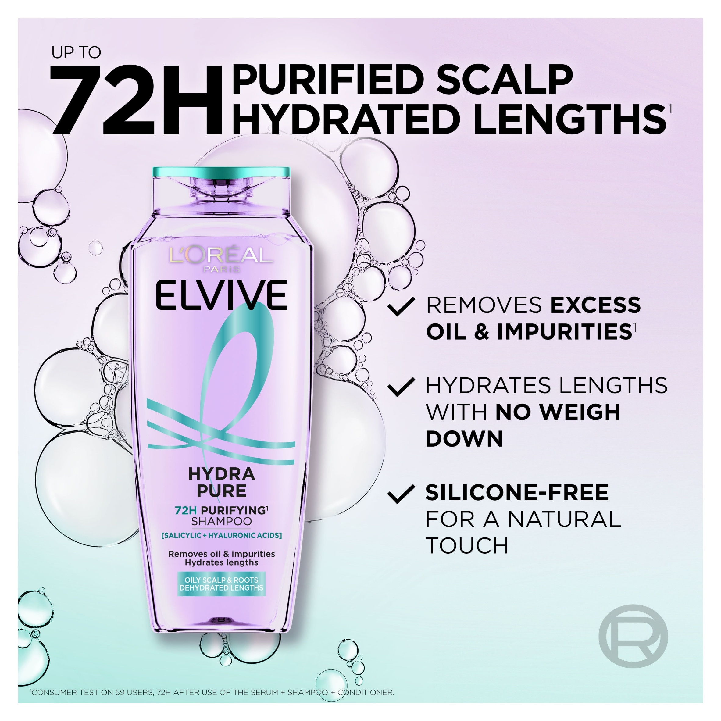L'Oreal Elvive Hydra Pure Shampoo 400ml thumbnail 2