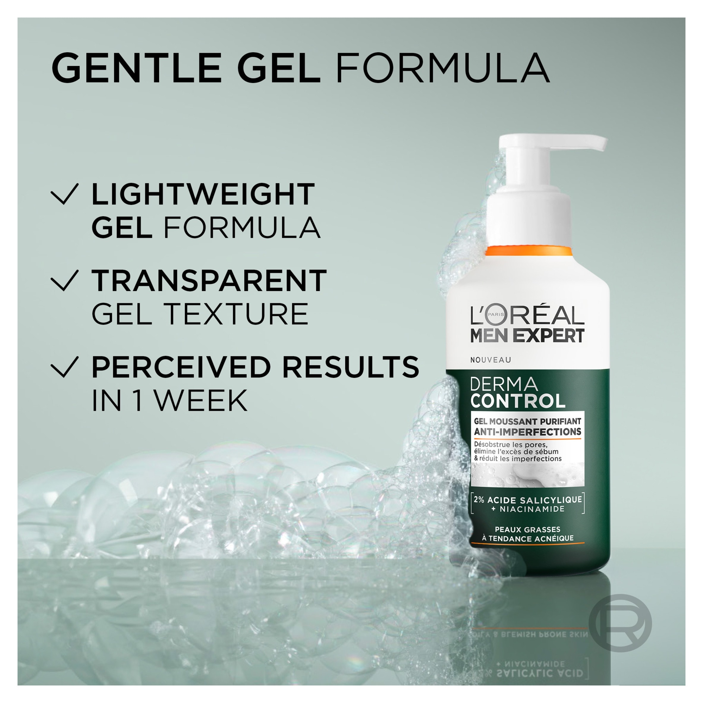  L'Oreal Men Expert Derma Control Gel Cleanser 260ml thumbnail 4