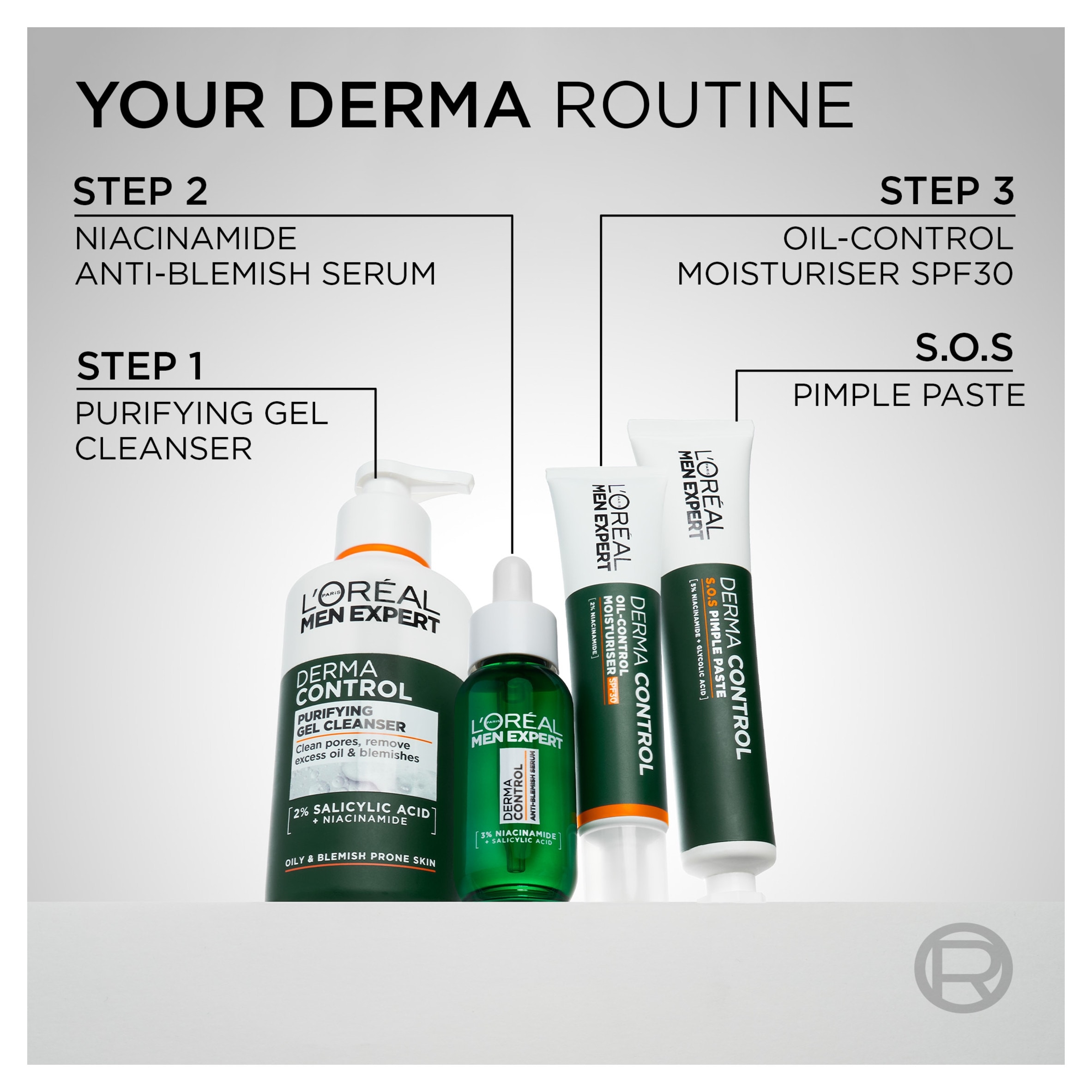  L'Oreal Men Expert Derma Control Gel Cleanser 260ml thumbnail 5