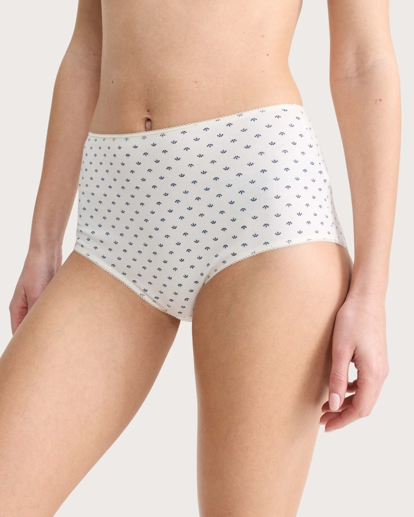 F&F 5-Pack Cotton Rich Floral Print Full Brief Knickers in Multi