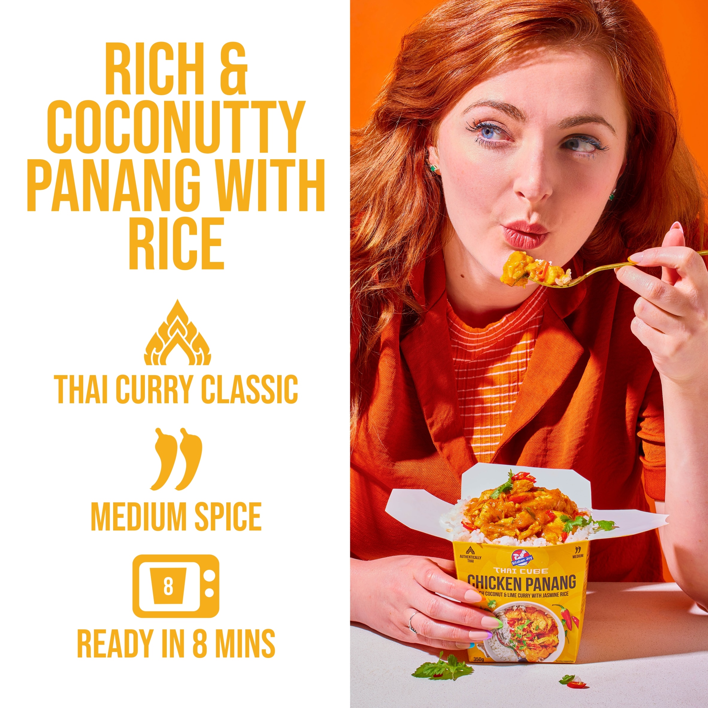 Kitchen Joy Chicken Panang Rich Coconut & Lime Curry with Jasmine Rice 350g thumbnail 3