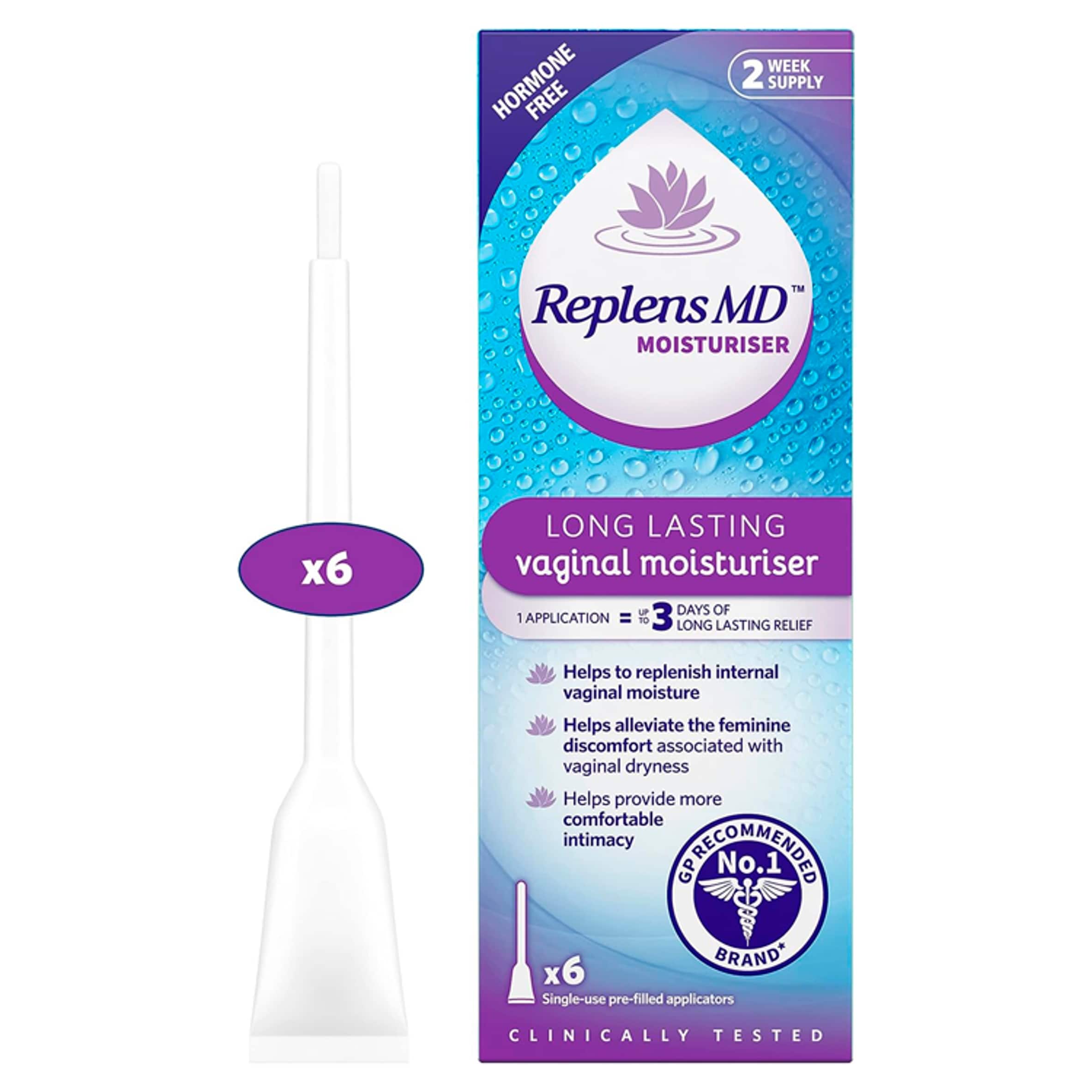 Replens Vaginal Moisturiser Prefilled Applicators 6 x 5.9g thumbnail 2