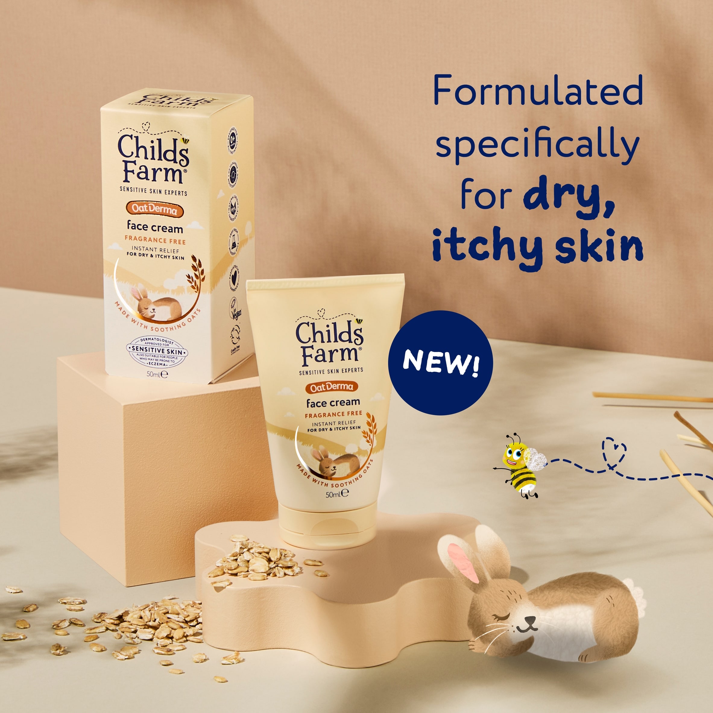 Childs Farm OatDerma Face Cream Fragrance Free 50ml thumbnail 2