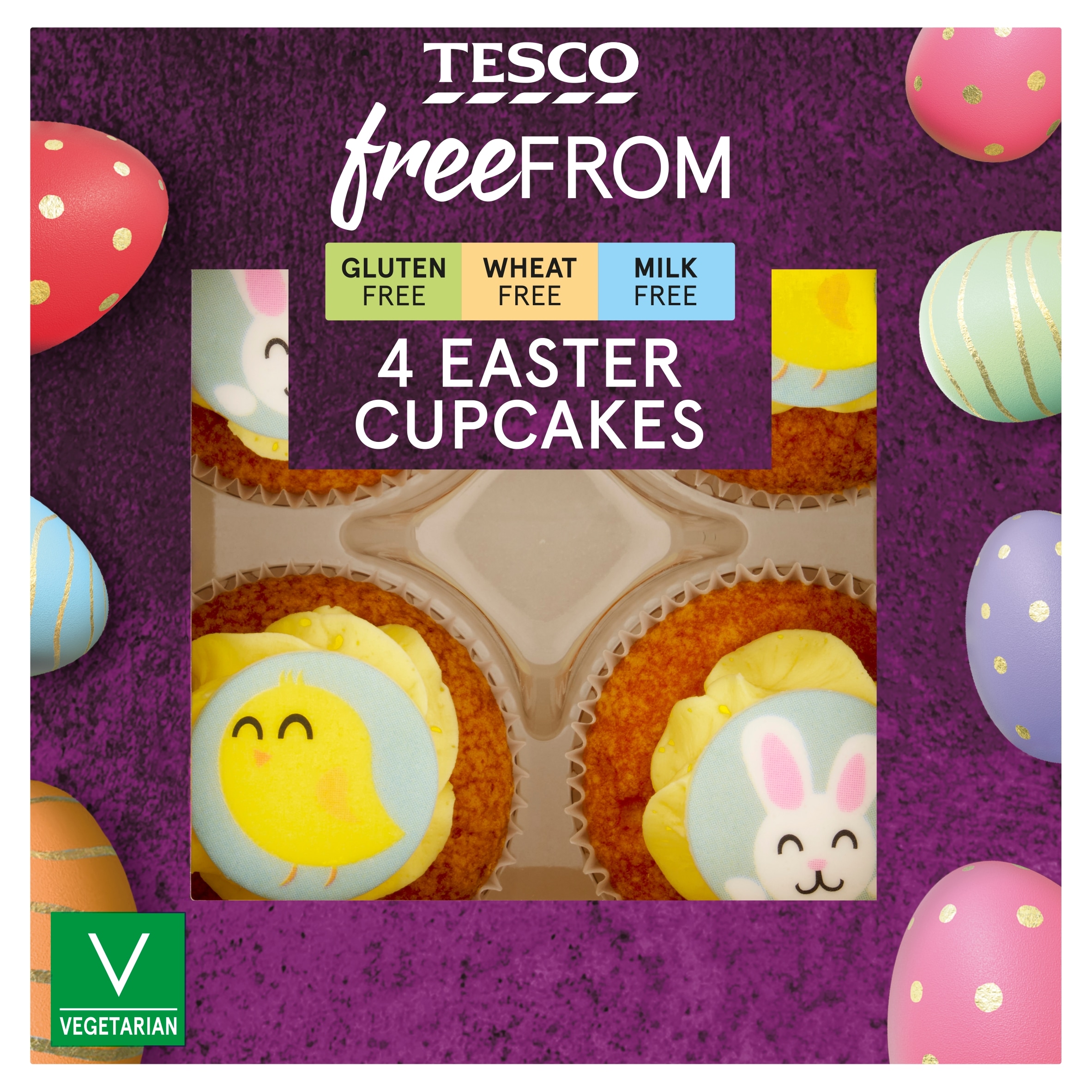 Tesco Free From Easter Cupcakes 4 Pack