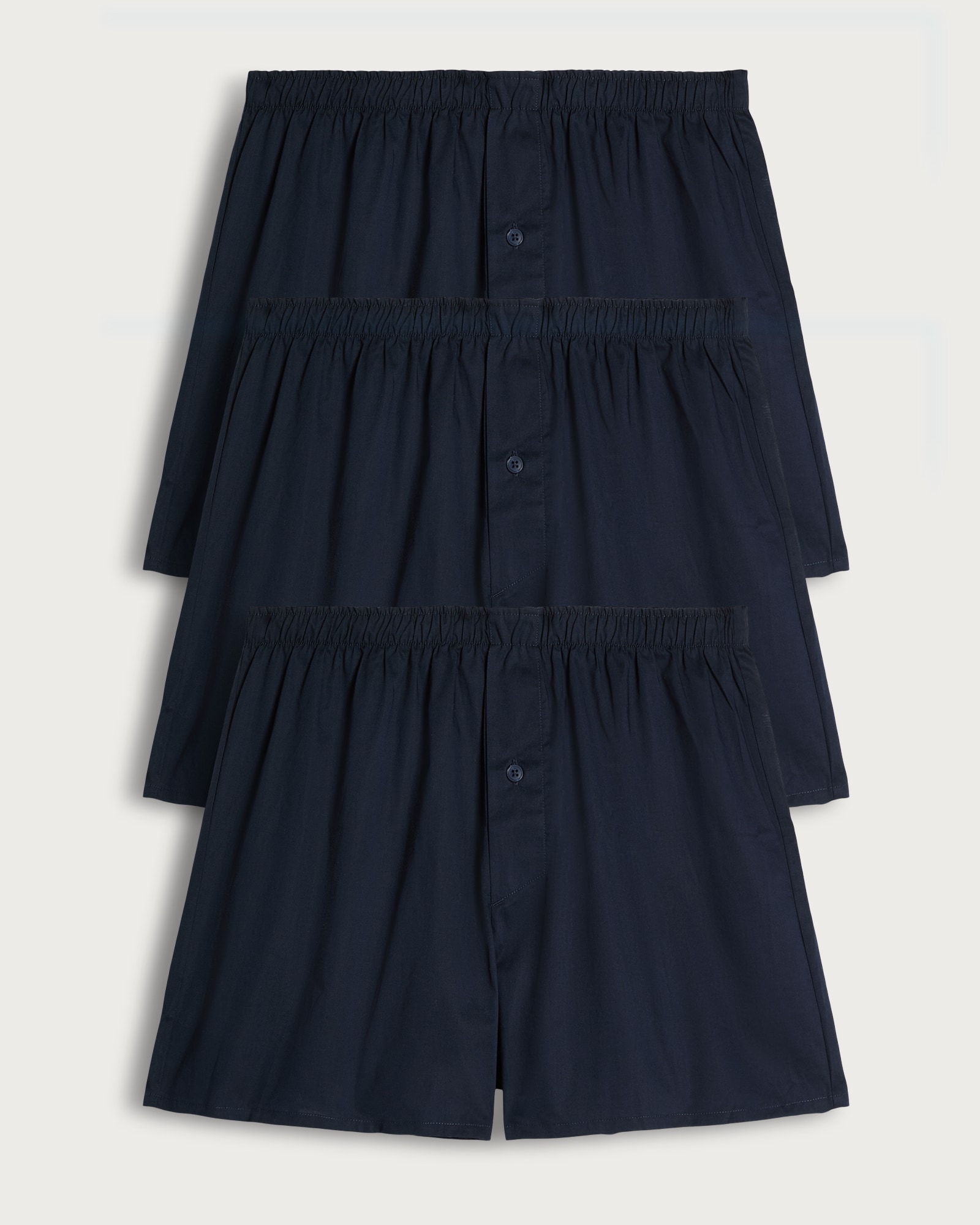 F&F 3-Pack Pure Cotton Woven Boxers in Navy