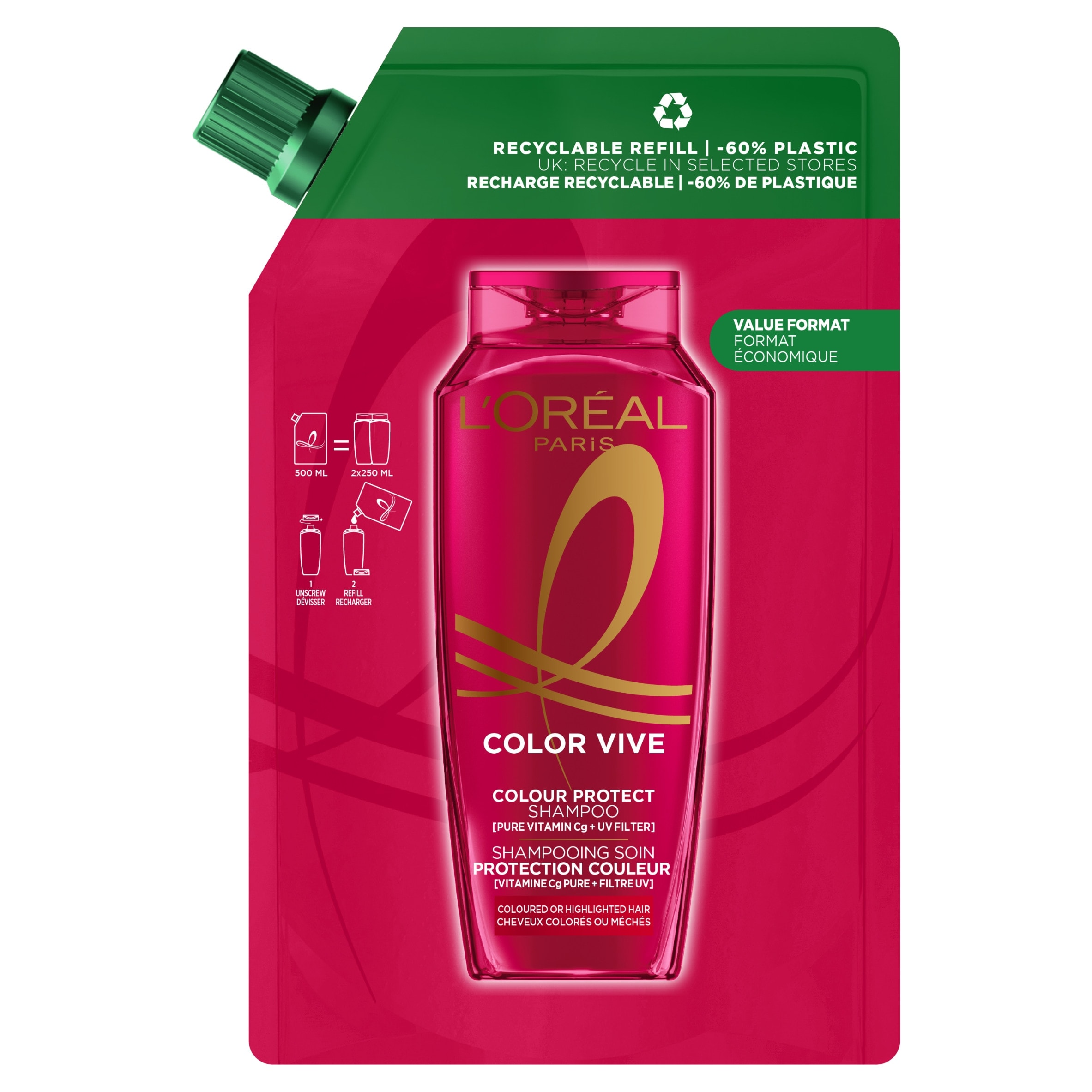 L'Oreal Color Vive Shampoo Refill 500Ml