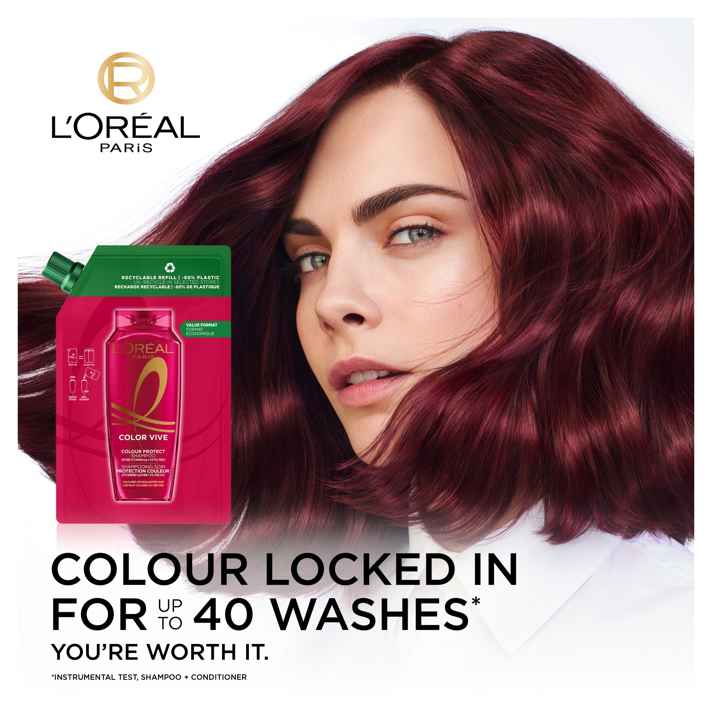L'Oreal Color Vive Shampoo Refill 500Ml thumbnail 2
