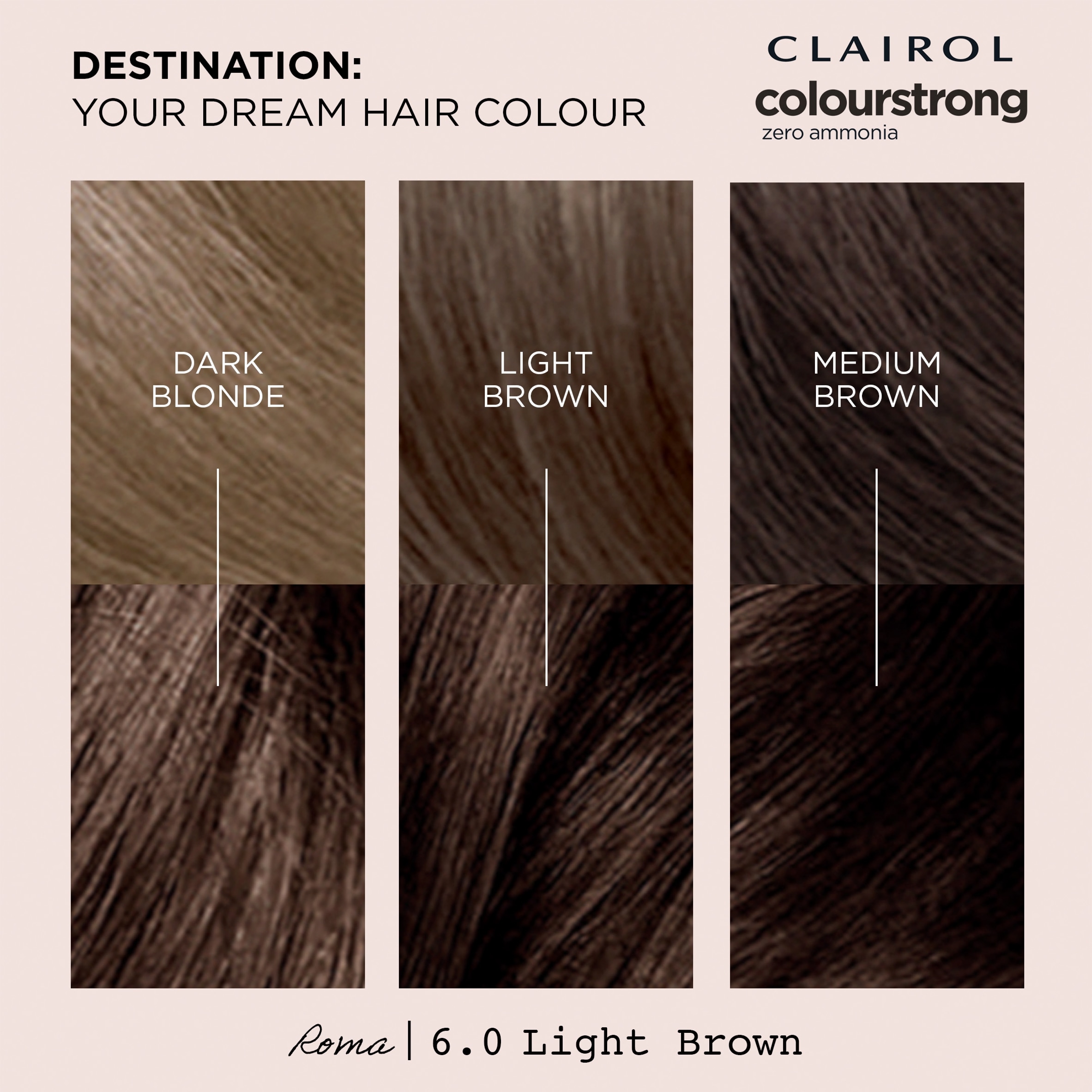 CLAIROL COLOUR STRONG PERMANENT HAIR DYE - 6.0 LIGHT BROWN thumbnail 2