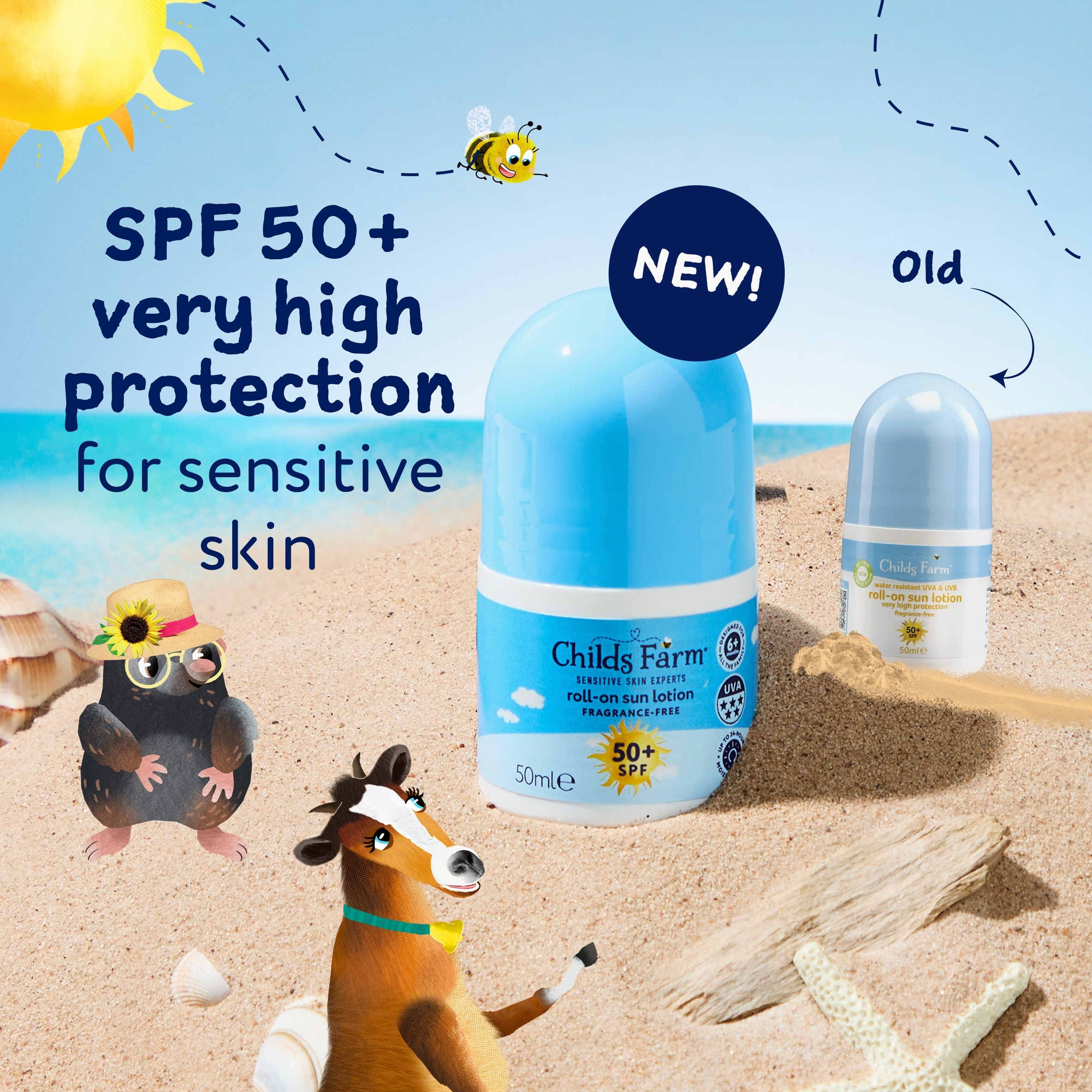 Childs Farm SPF50+ Roll On Fragrance-Free 50ml thumbnail 2