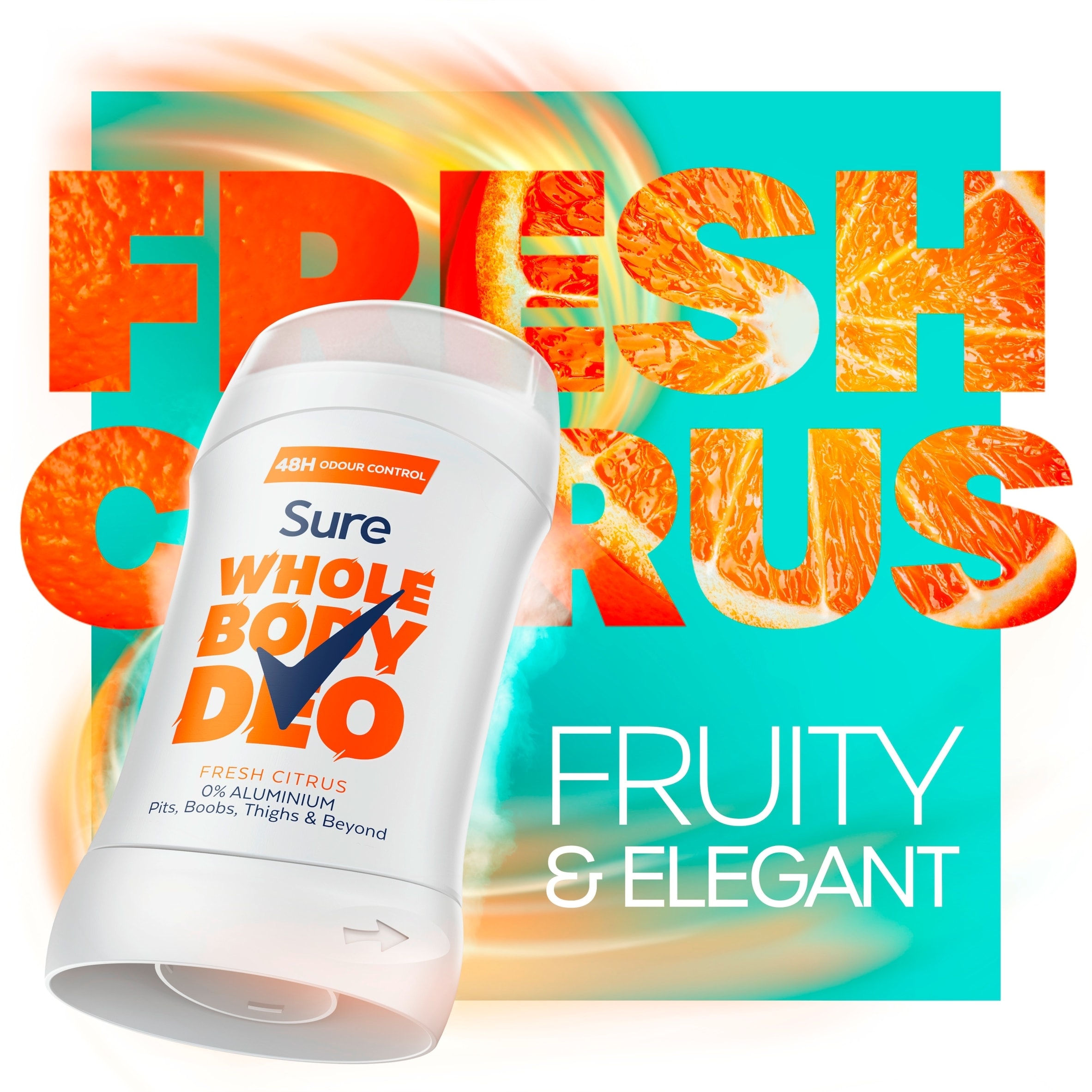 Sure Women Fresh Citrus Whole Body Deodorant Stick 48h Odour Control 50ml thumbnail 2