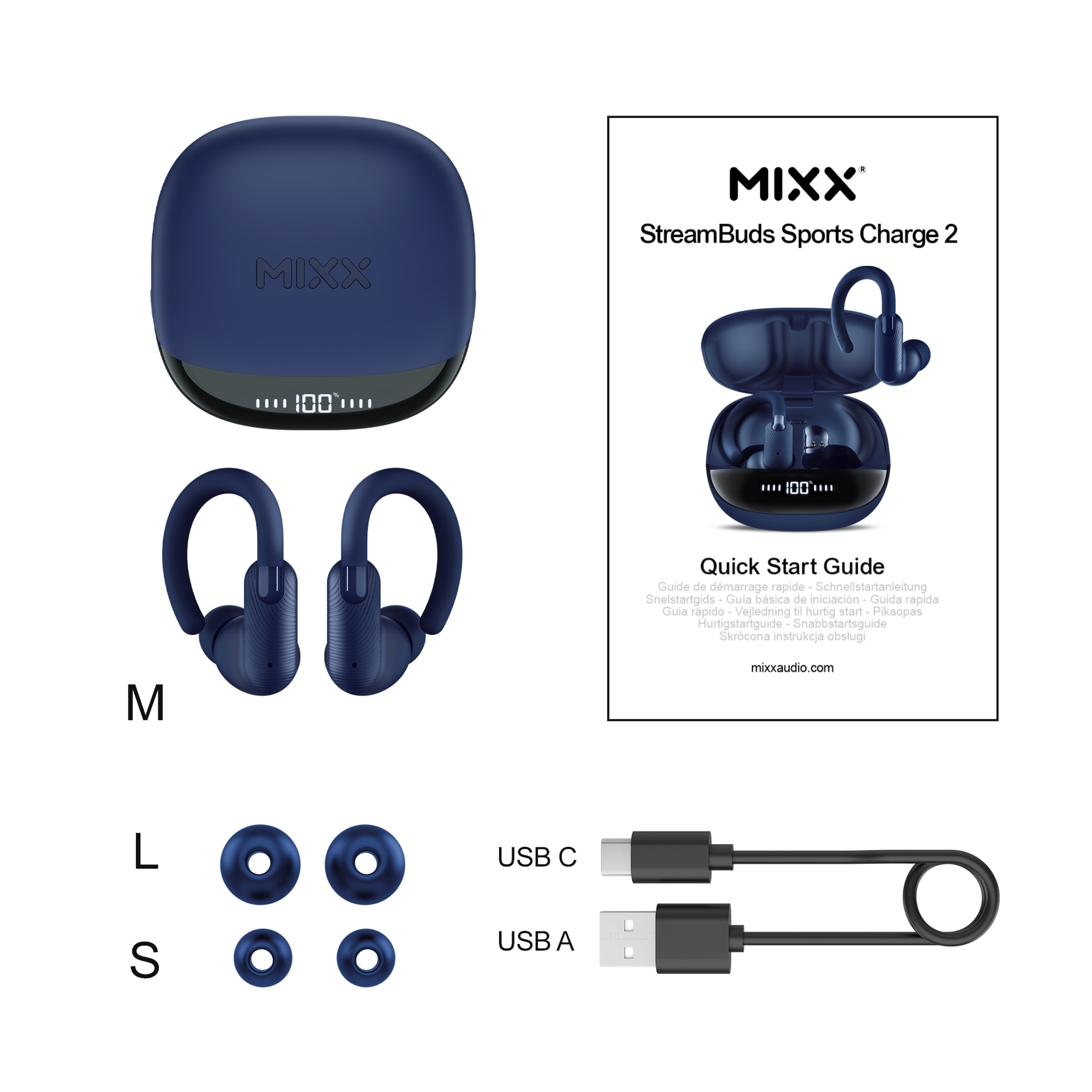 Mixx Streambuds Sports True Wireless Earphones Blue thumbnail 5