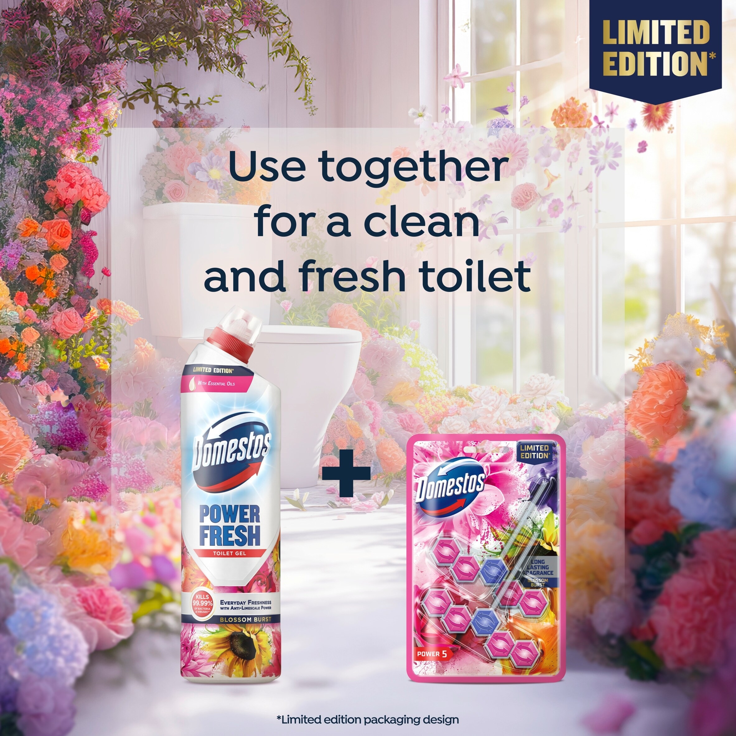 Domestos Power Fresh Toilet Gel Blossom Burst Limited Edition 750ml thumbnail 4
