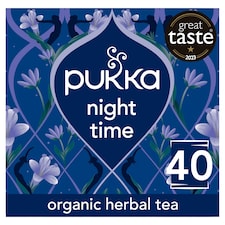 Pukka Organic Night Time Herbal Tea With Chamomile 40 Sleep Tea Bags 40g