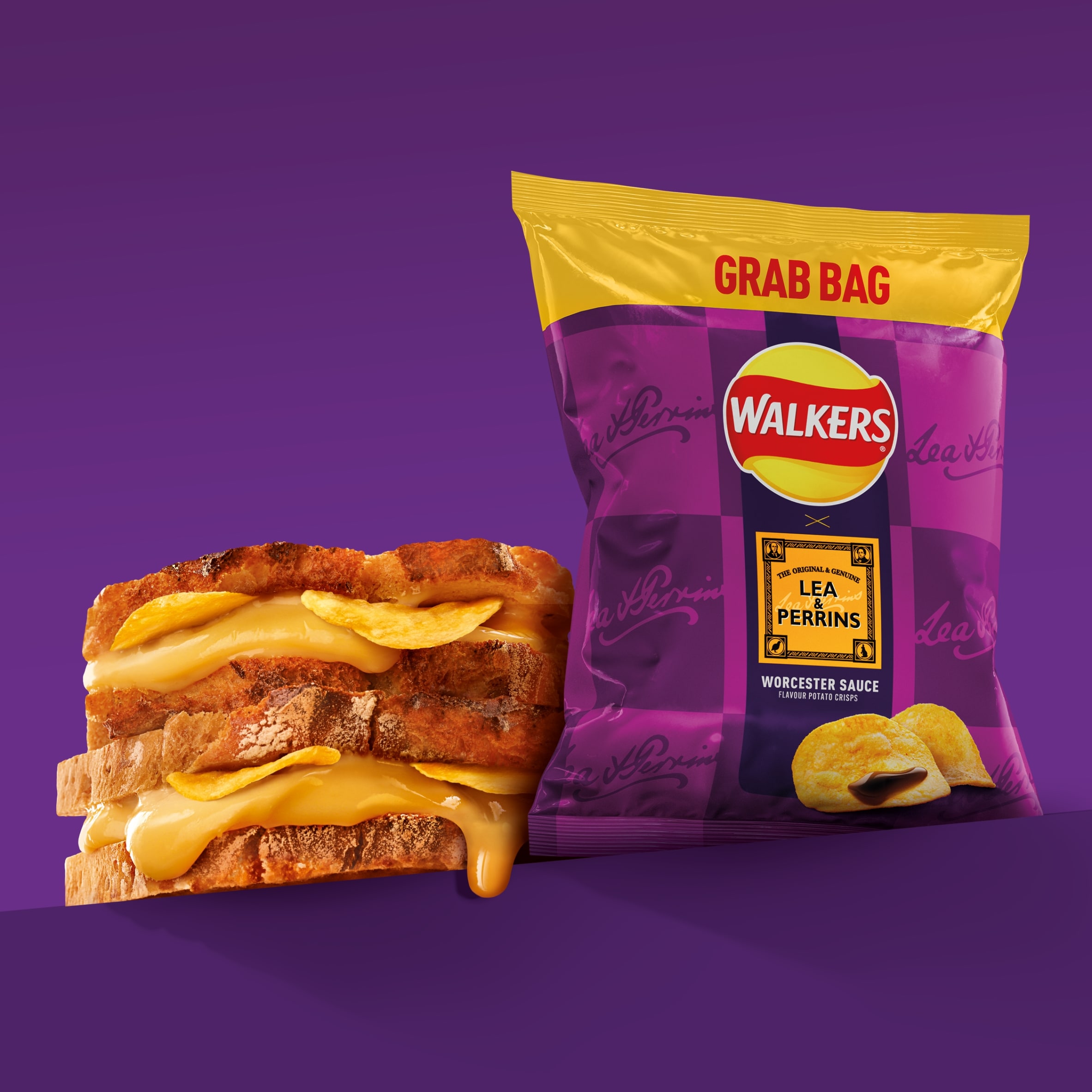 Walkers Lea & Perrins Worcestershire Sauce Grab Bag Crisps 45g thumbnail 2