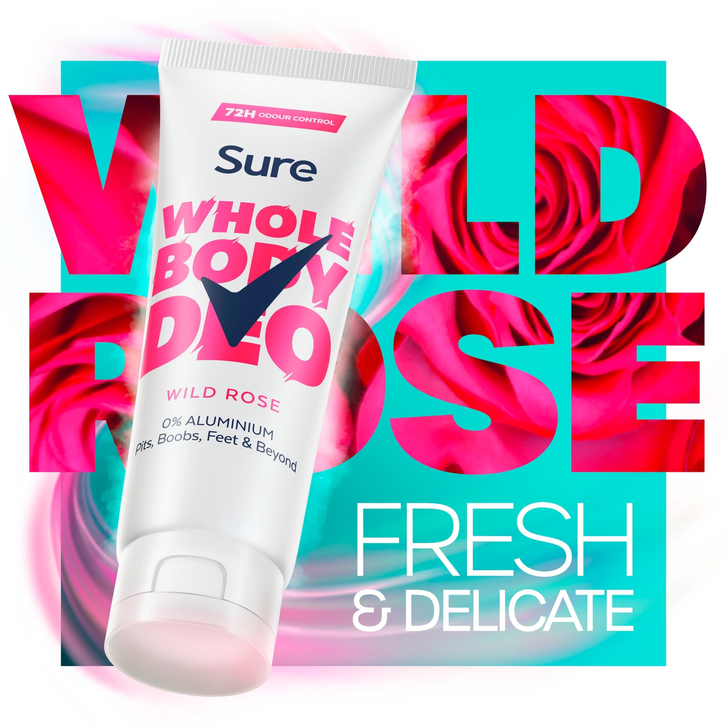 Sure Women Wild Rose Whole Body Deodorant Cream 72h Odour Control 75ml thumbnail 2