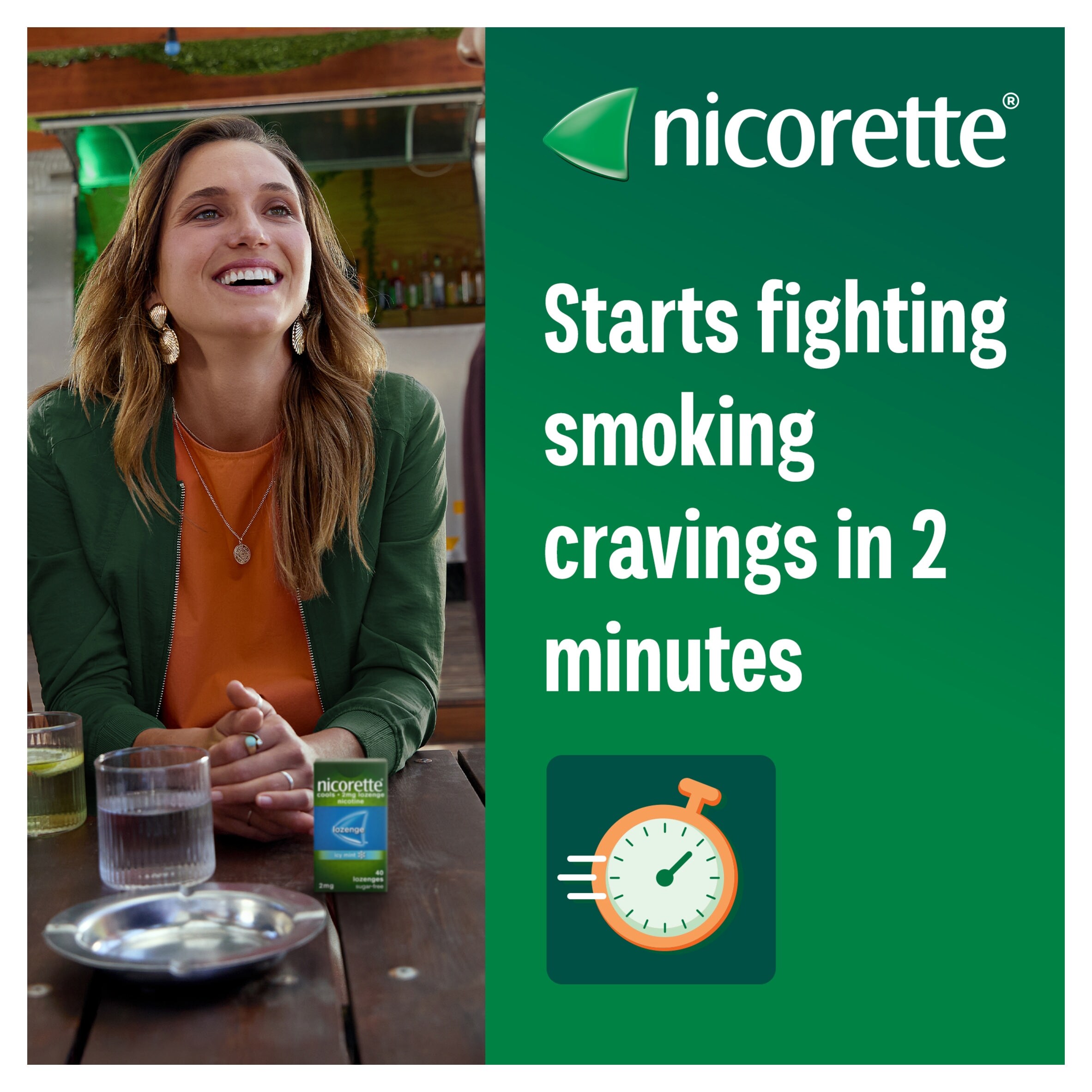 Nicorette Cools 4mg Lozenges Icy Mint 80 Lozenges x2 packs thumbnail 2