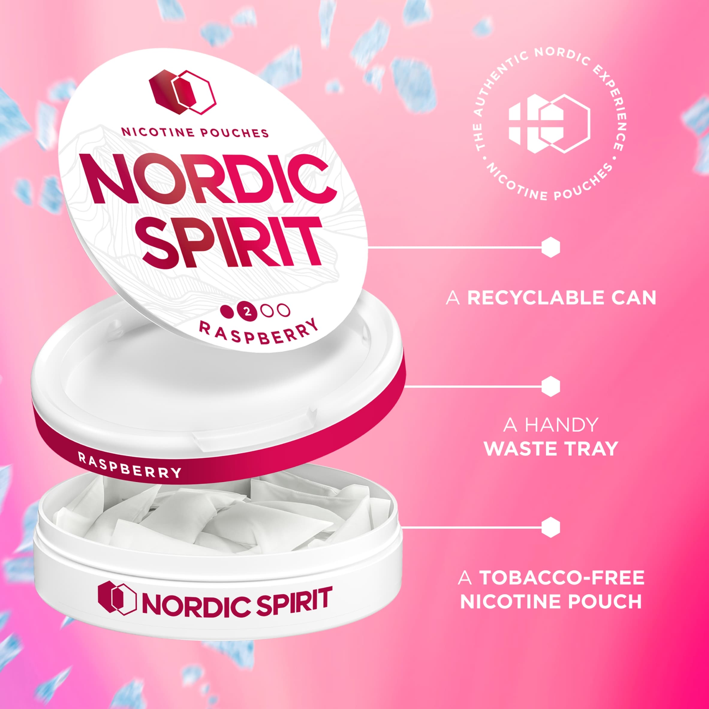 Nordic Spirit Raspberry Tobacco Free Nicotine Pouches Regular 20 Pack 6mg 14g thumbnail 4
