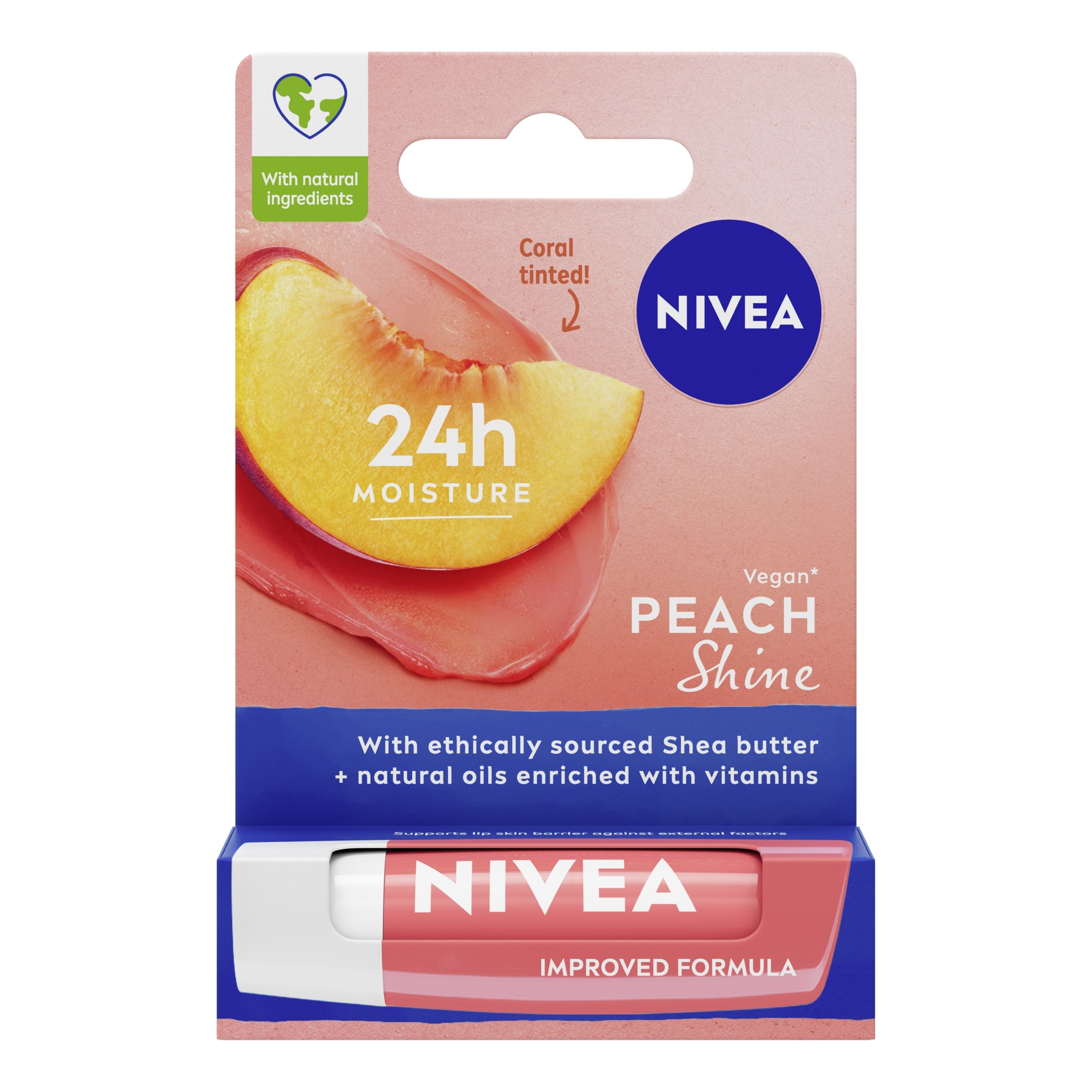 NIVEA Peach Shine Lip Balm 4.8g