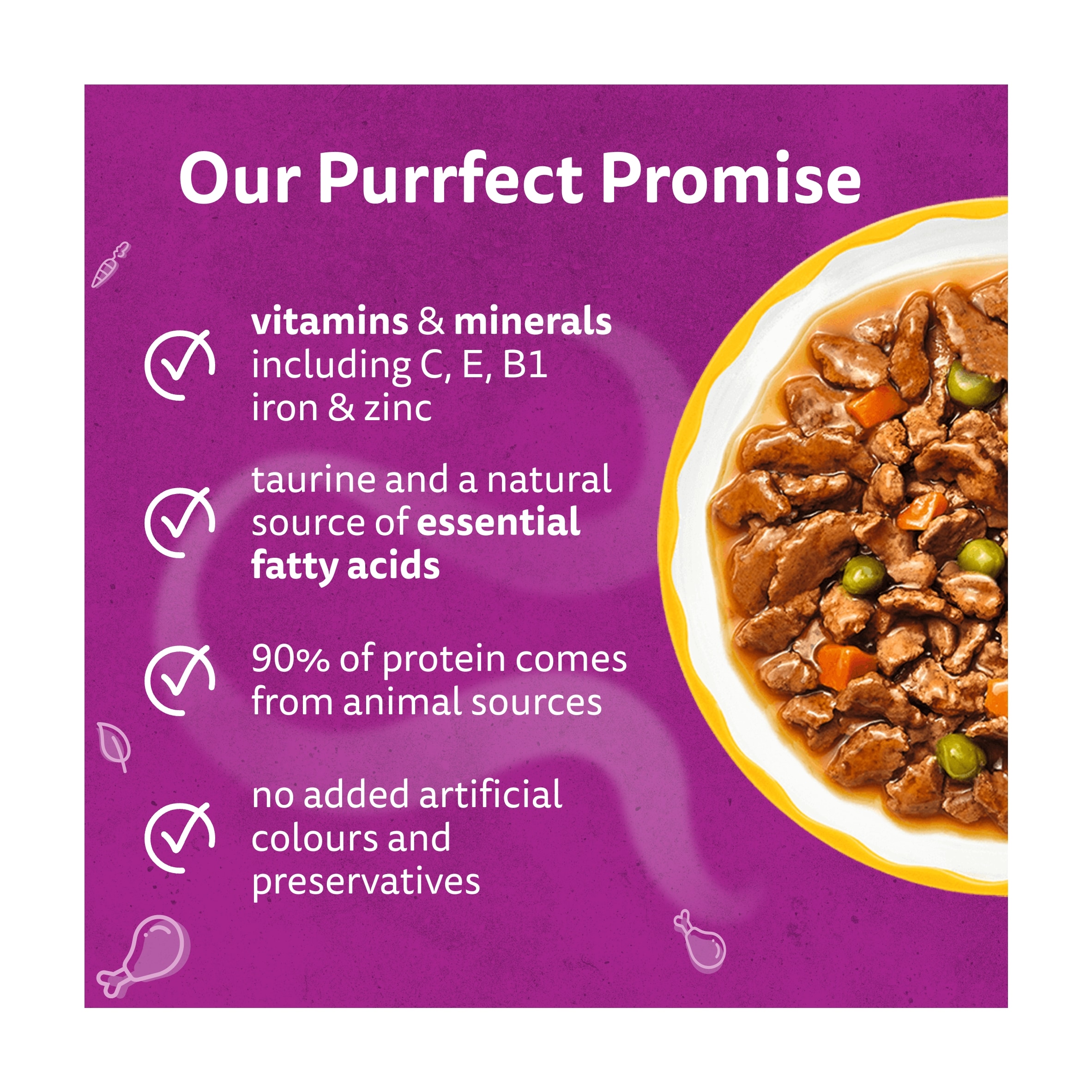WHISKAS 1+ Aromatic Purrfect Poultry Selection Wet Cat Food Pouches in Gravy 12x85g thumbnail 2