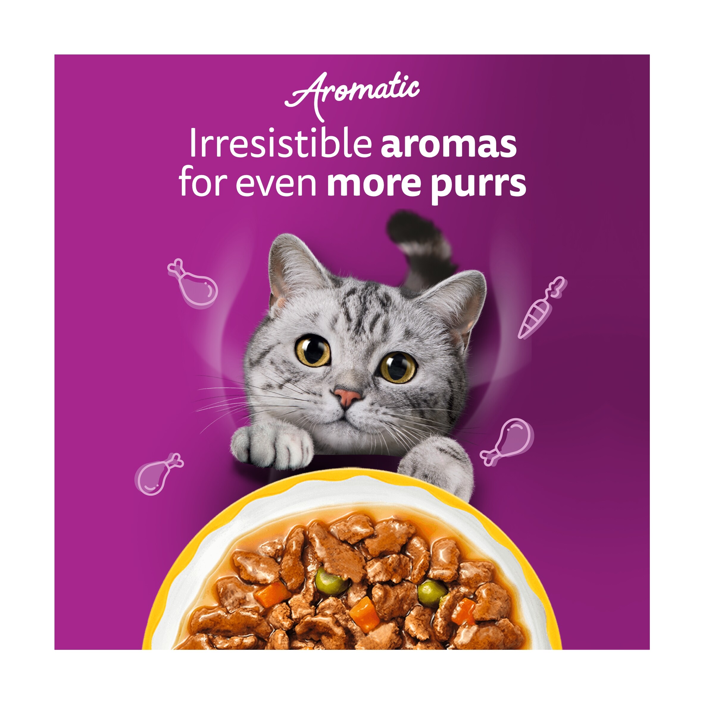 WHISKAS 1+ Aromatic Purrfect Poultry Selection Wet Cat Food Pouches in Gravy 12x85g thumbnail 4